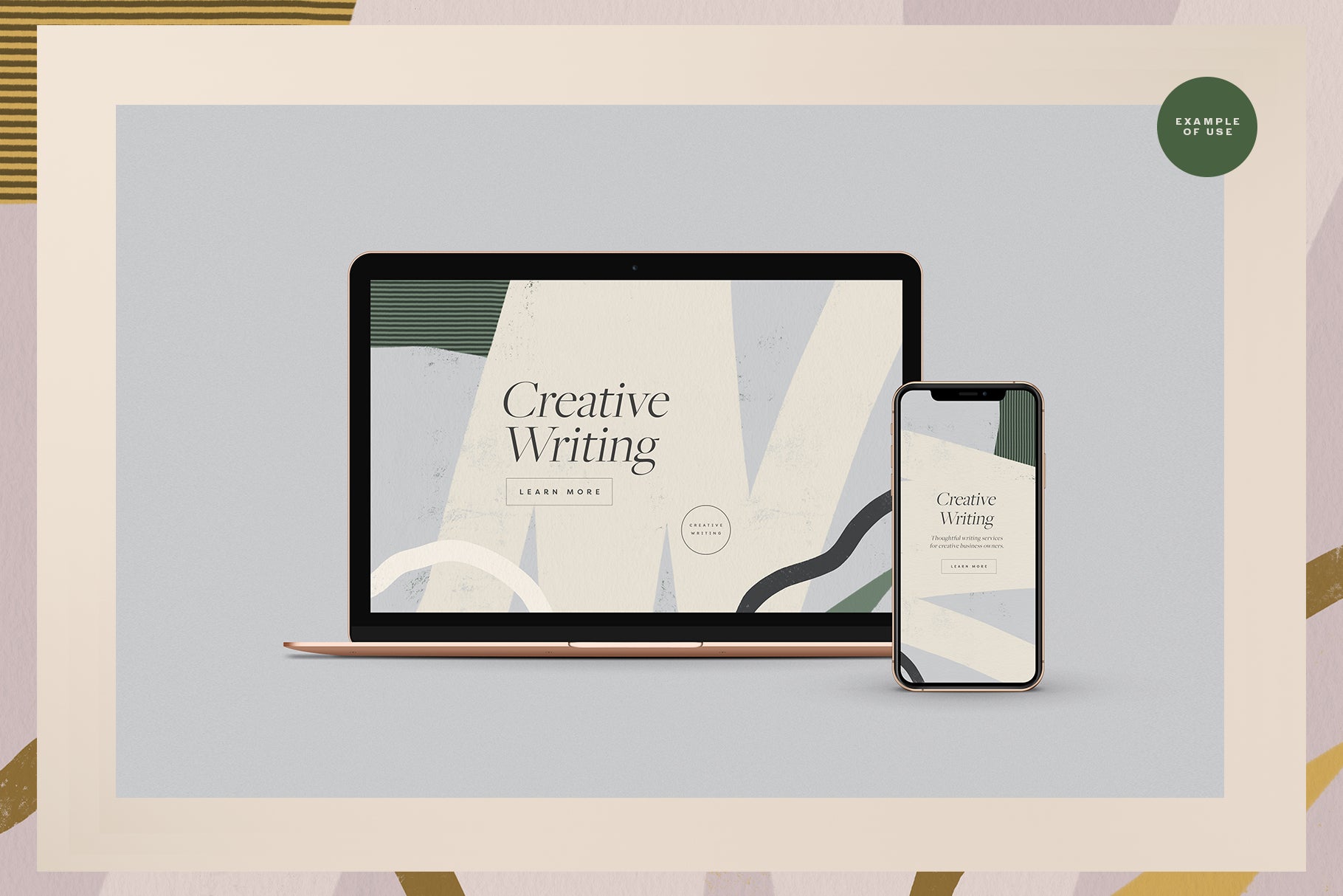 abstract website background for a feminine and artistic brand