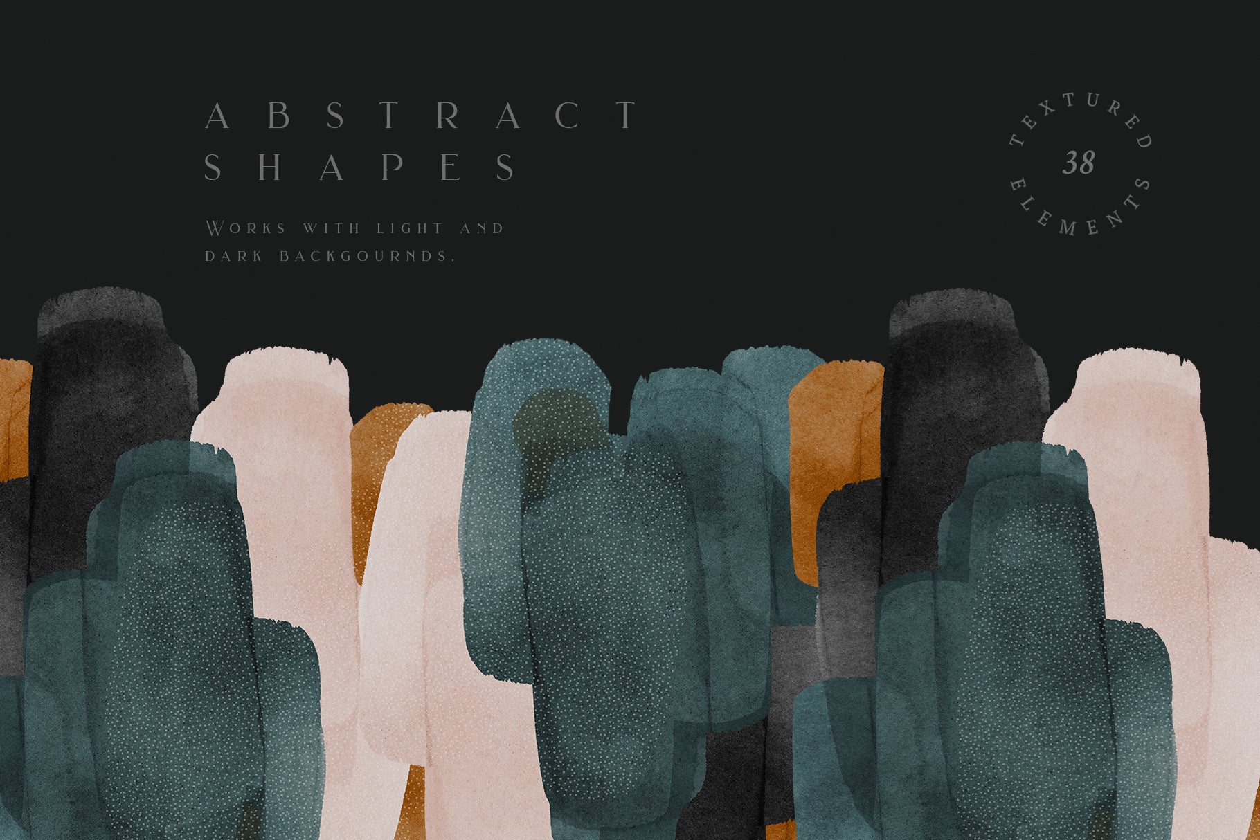 abstract painted watercolor shapes