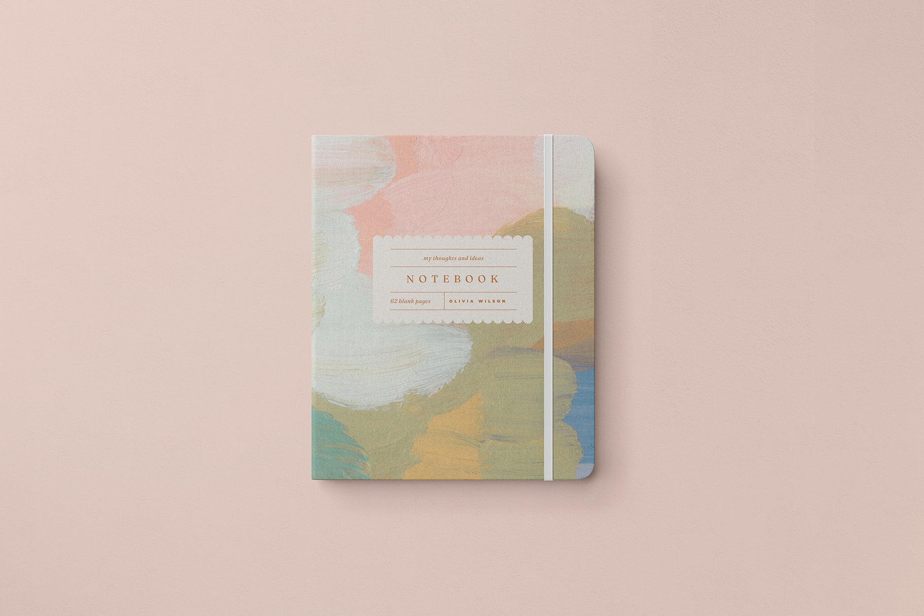 planner cover design mock up with abstract painted artwork
