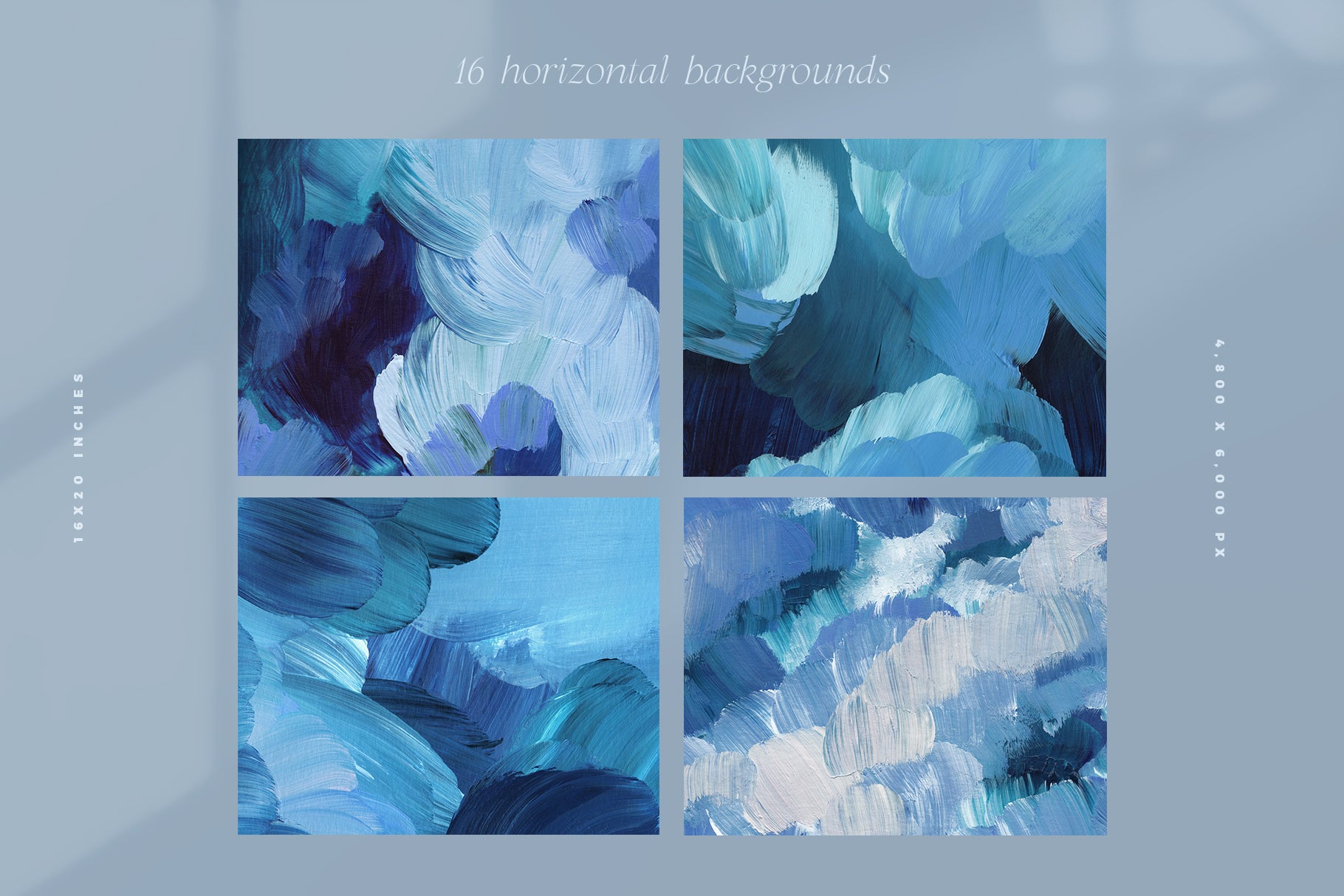 set of blue acrylic textures