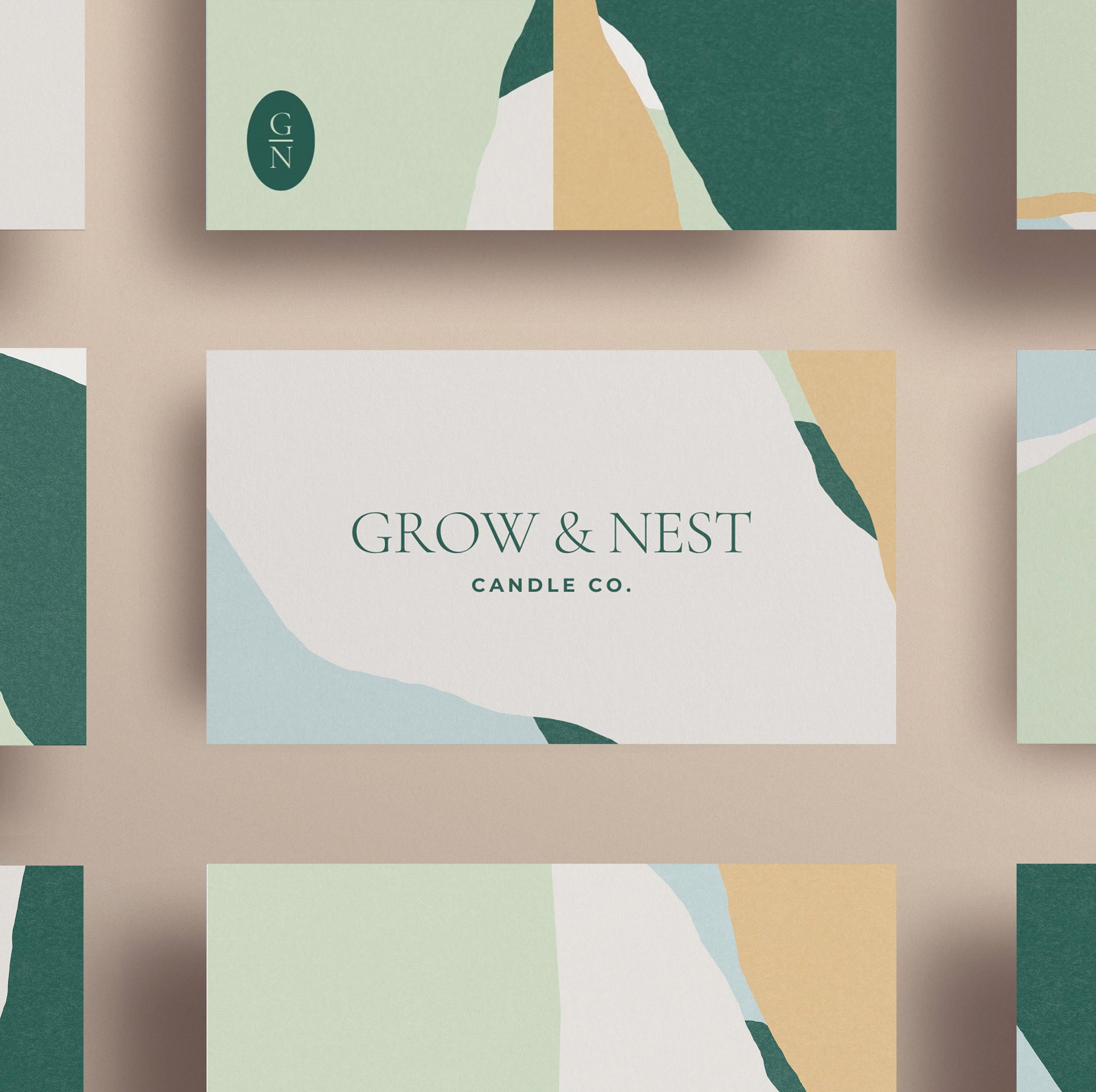 canva business card template with abstract shapes