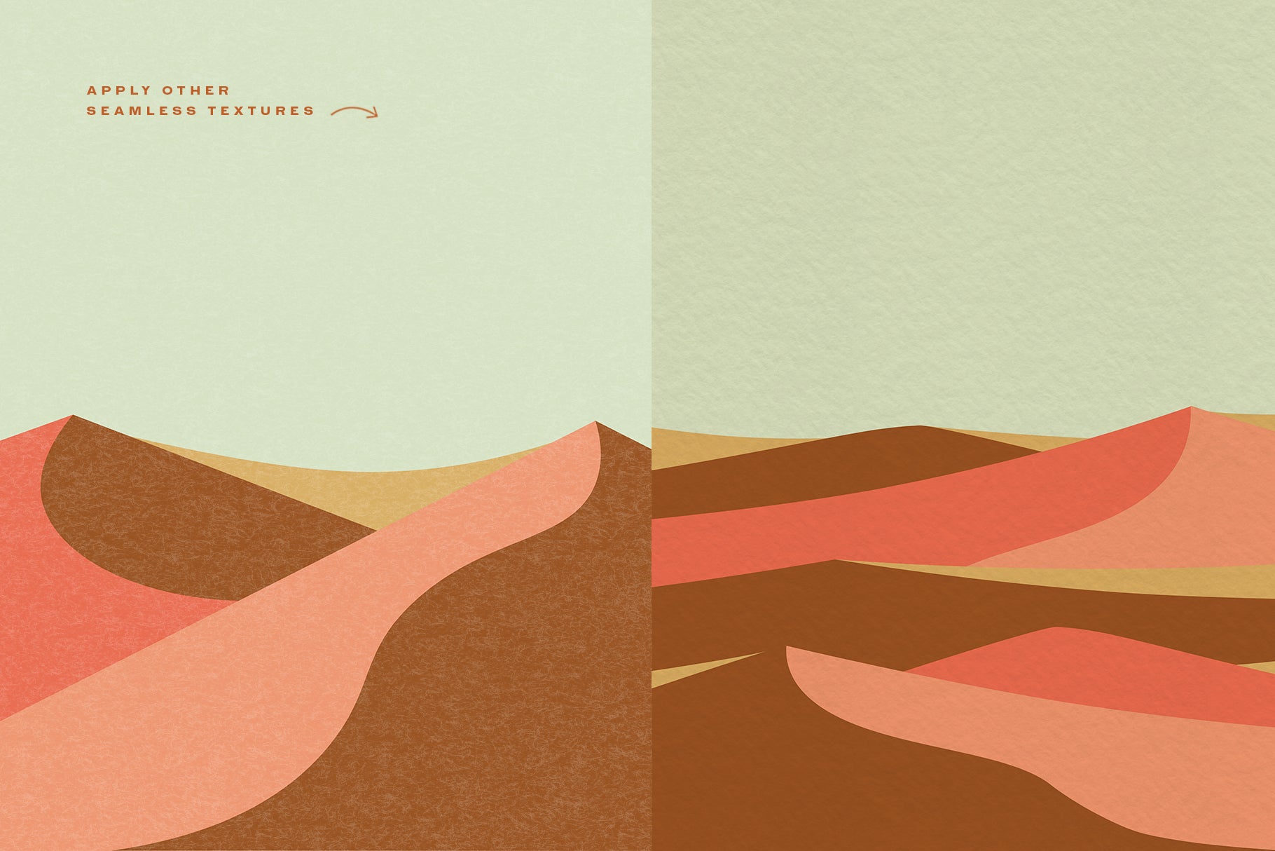 paper textures on top of vibrant landscape graphics