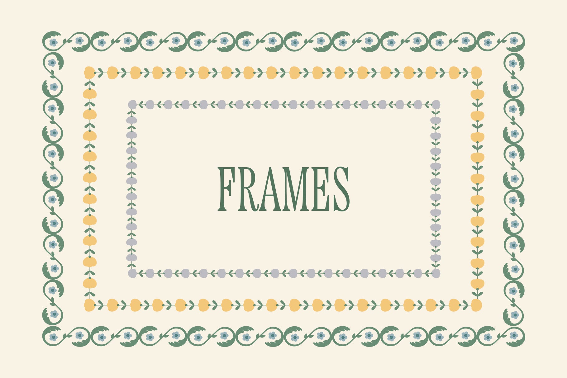 cottage core borders and frames