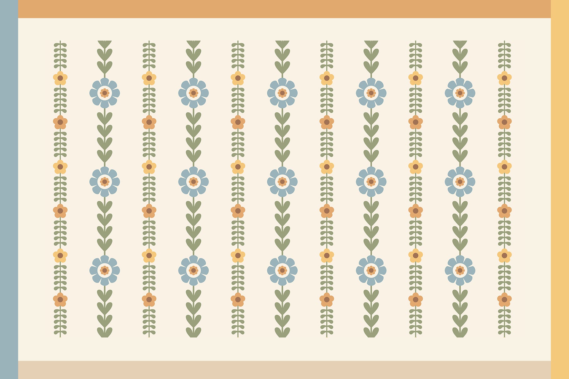 modern folk floral pattern