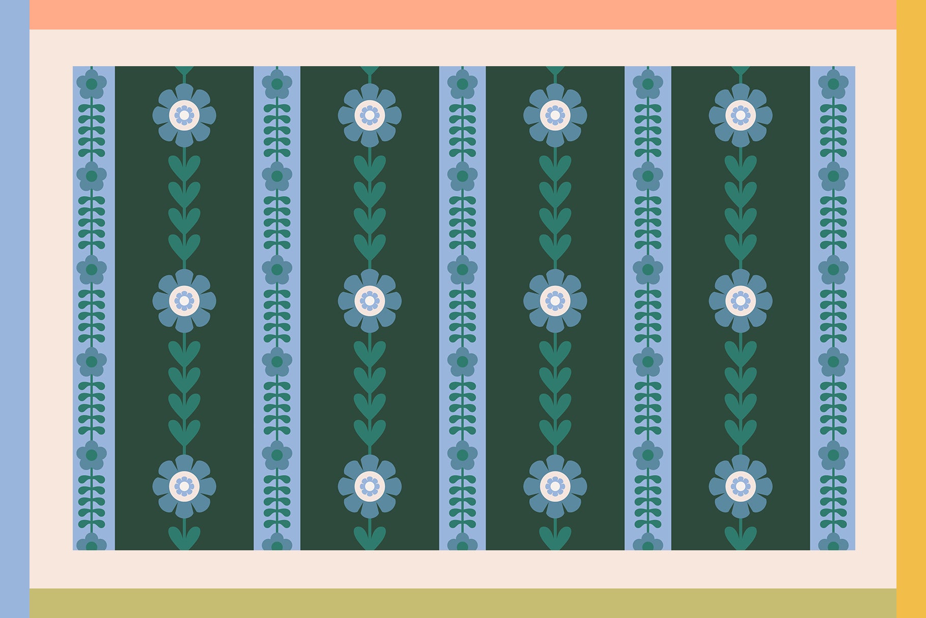 Modern folk seamless repeating pattern for licensing