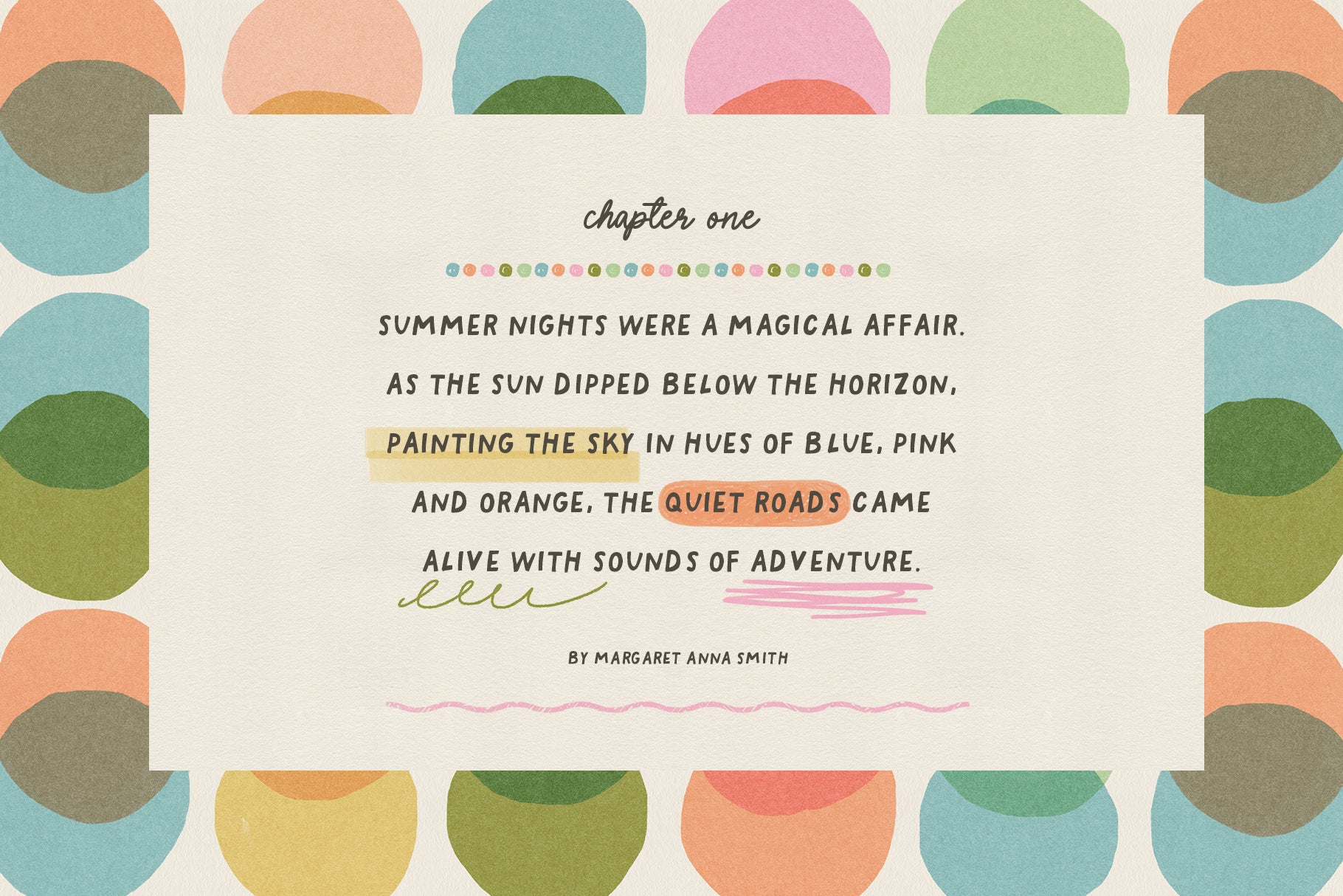 playful hand drawn typeface with colorful elements