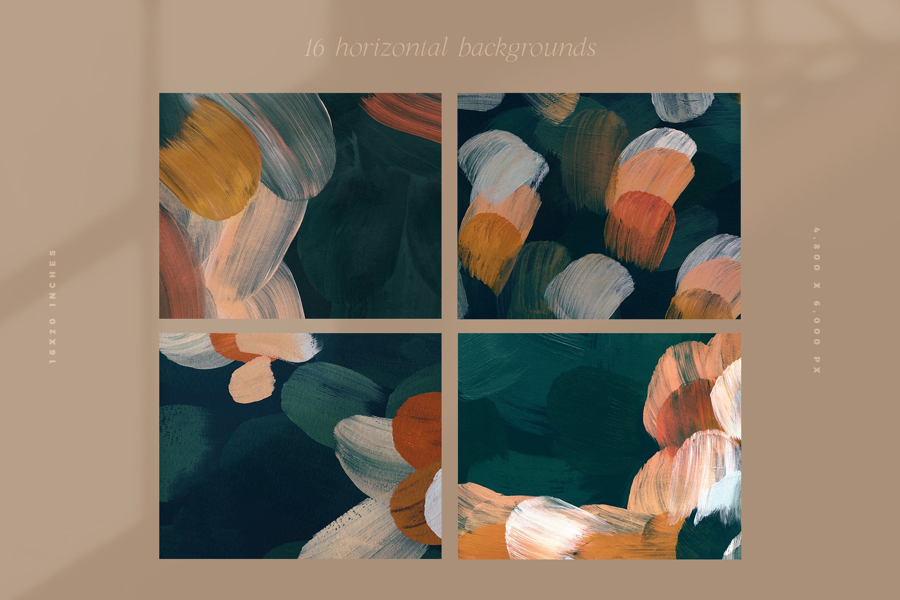 four painted acrylic backgrounds