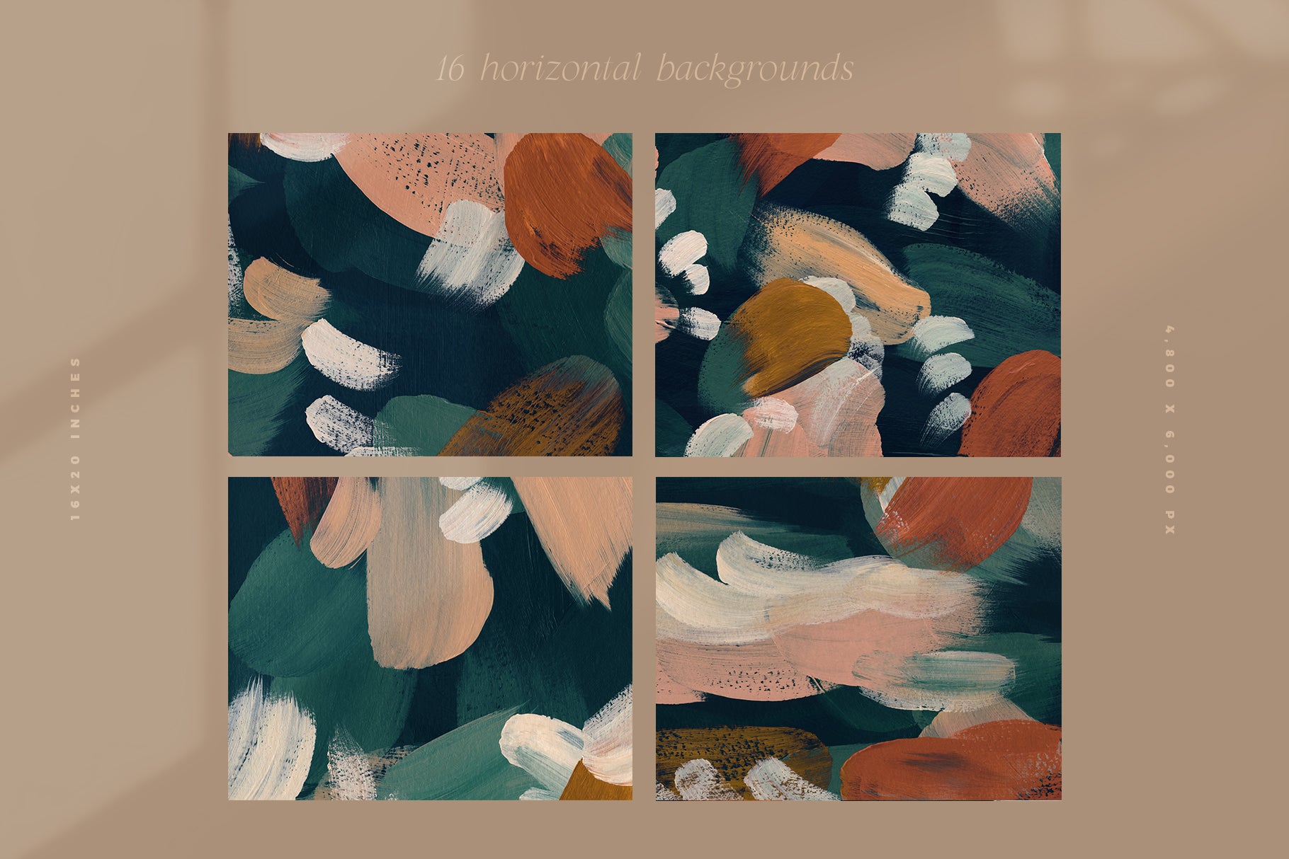 four painted acrylic textures