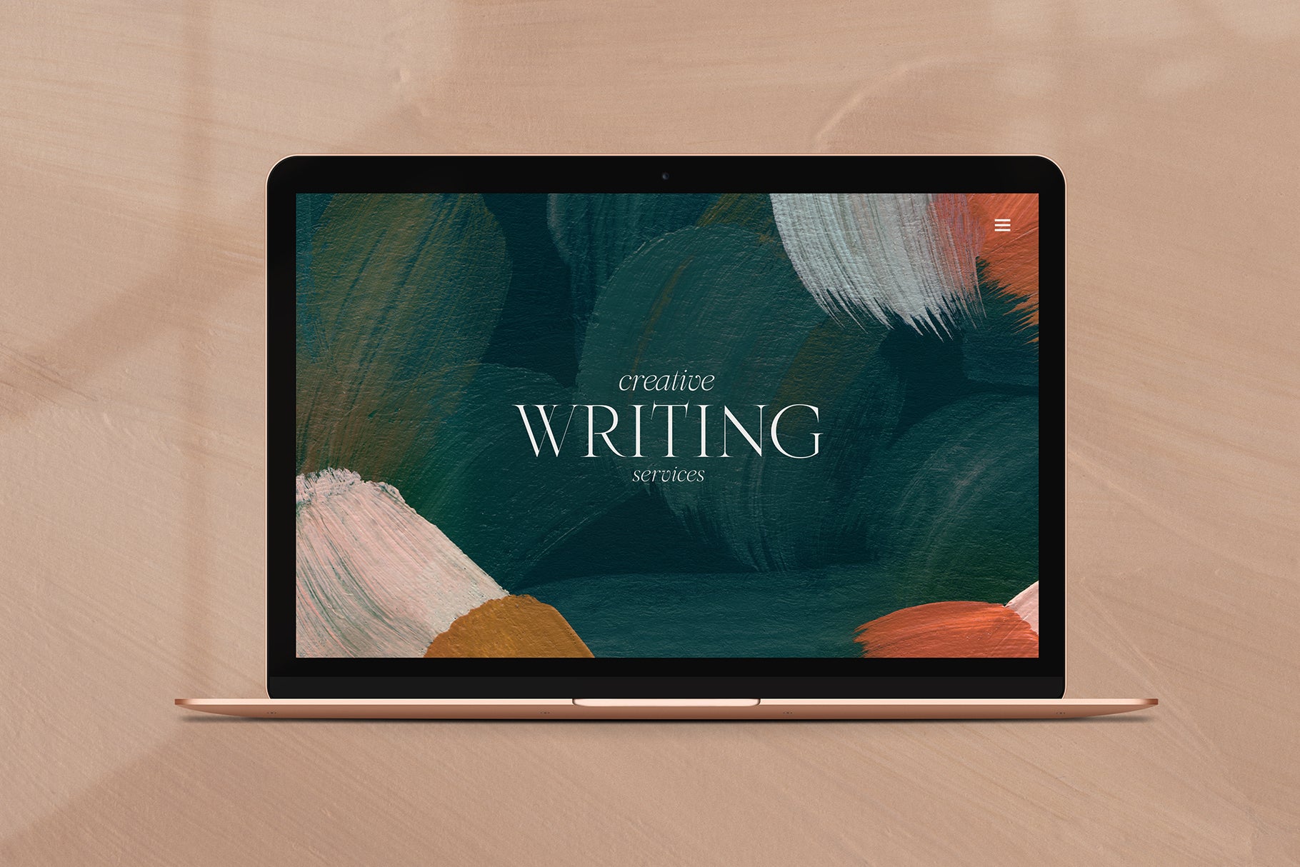 laptop with artistic branding mock up