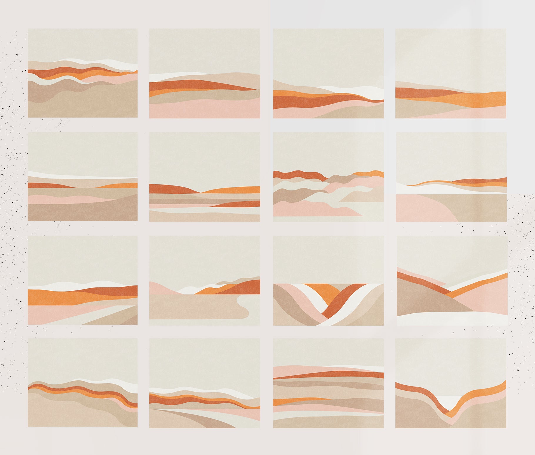 orange landscape illustration graphic elements