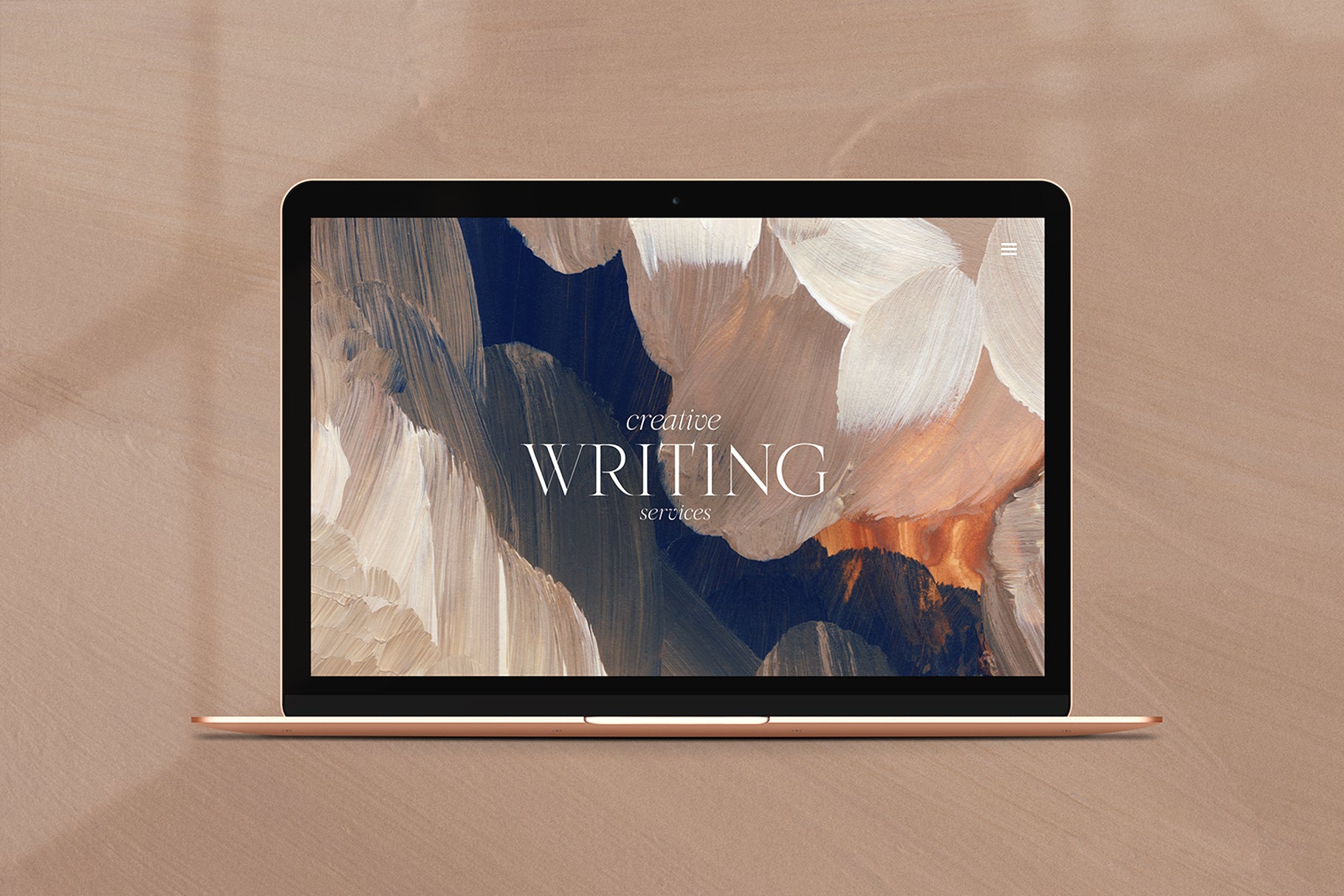 computer laptop with artistic website design