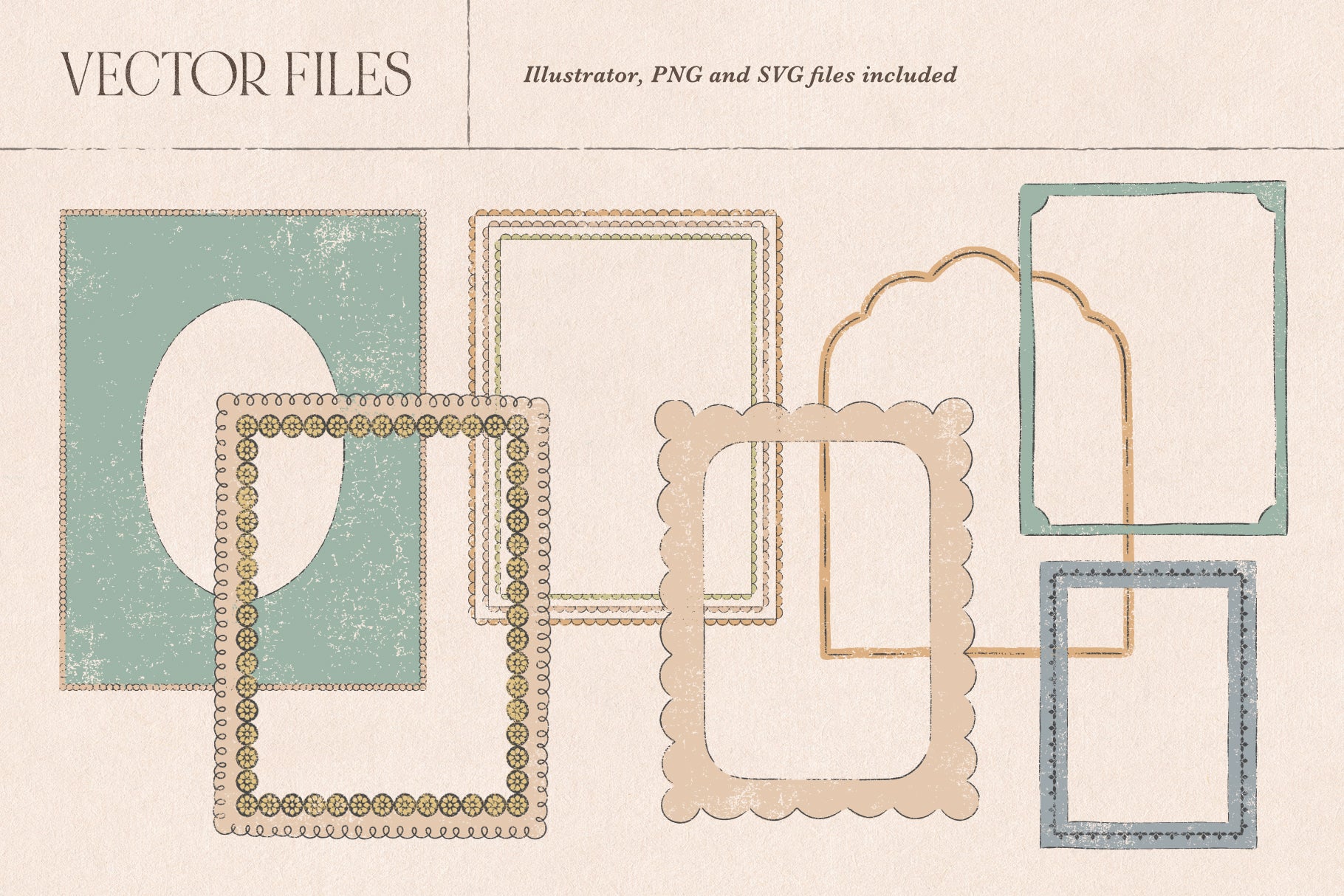 Whimsical frames for invitations and graphic design projects