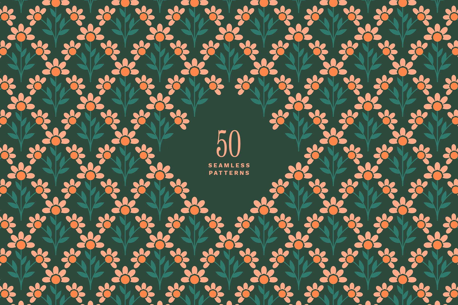 Floral pattern on dark background