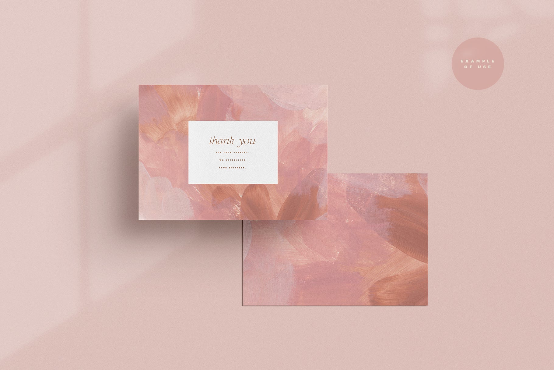 pink abstract thank you card design
