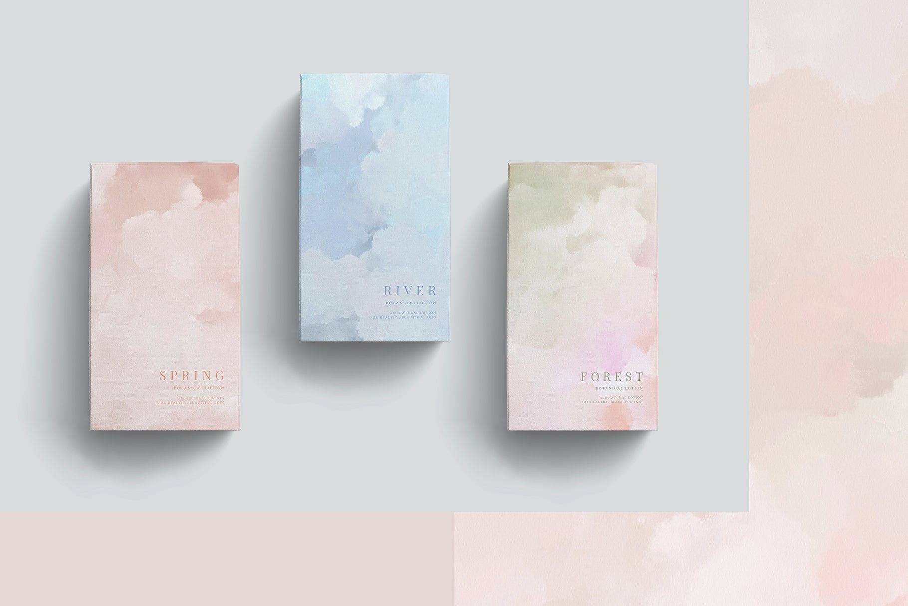 packaging design with pastel textures