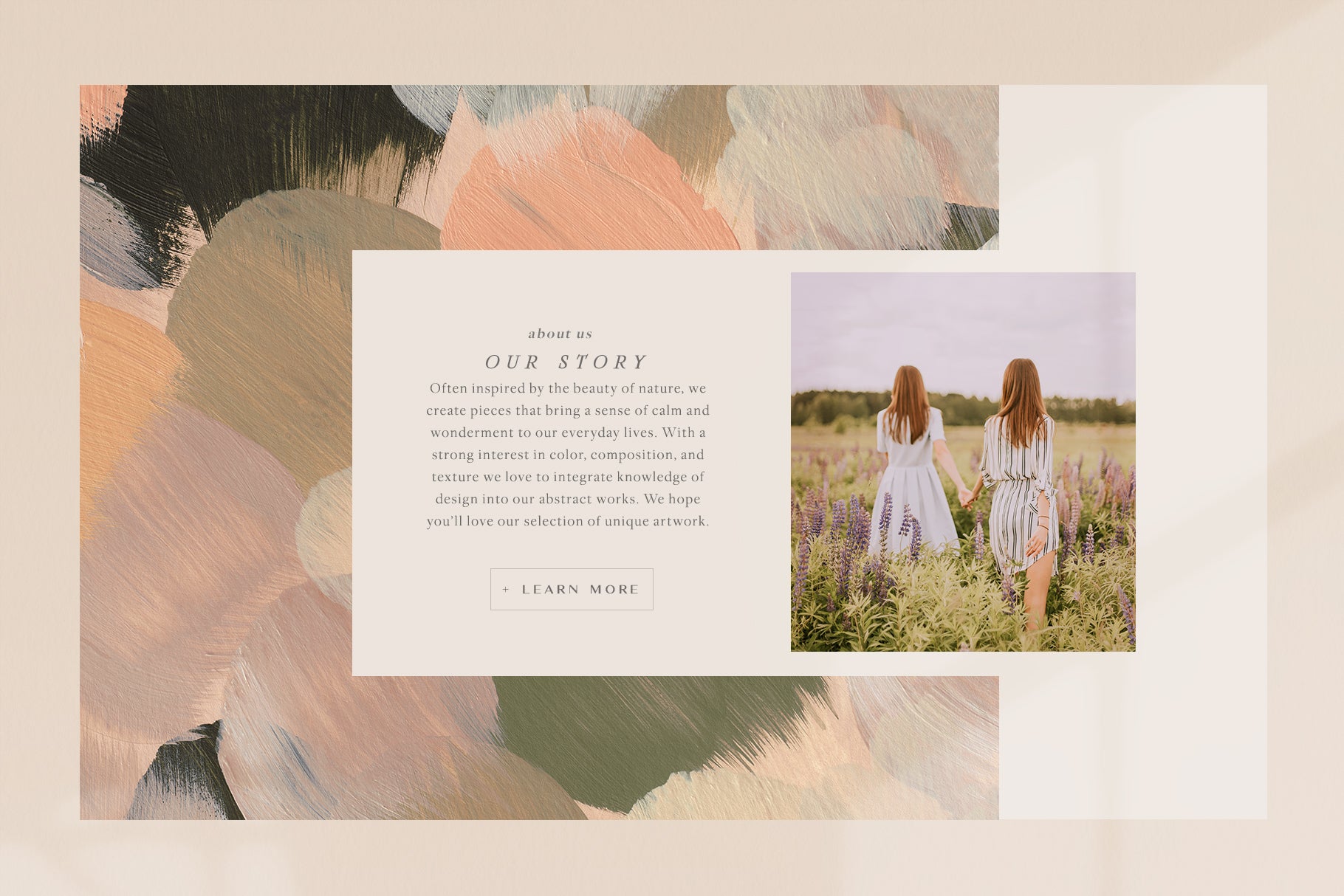 artistic website inspiration with abstract background