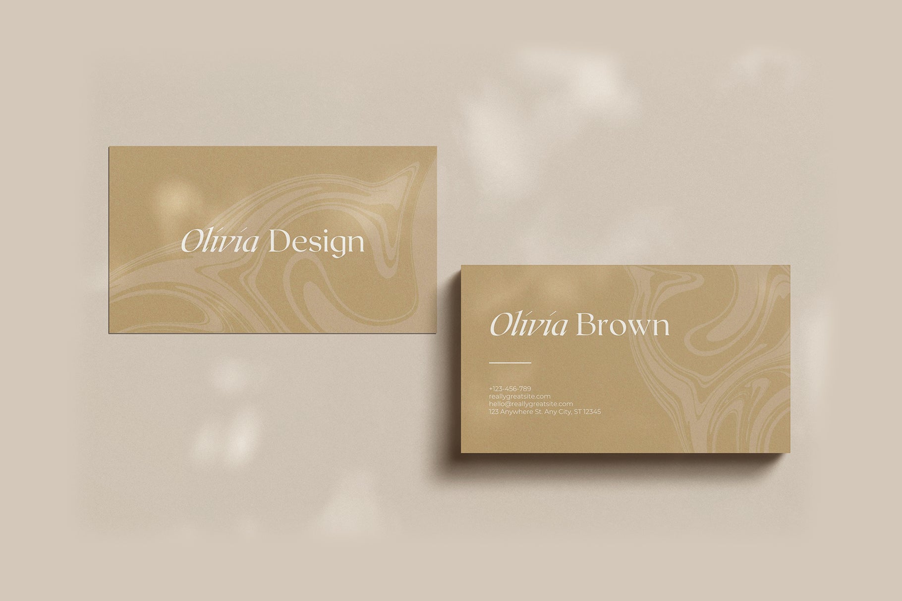 elegant business card design with marbled graphic textures