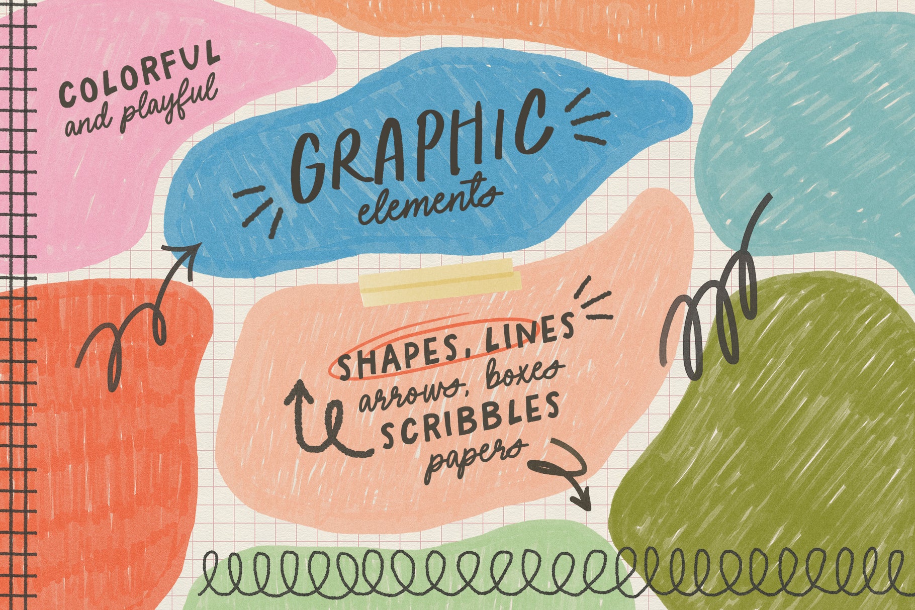 abstract shapes drawn with markers png files