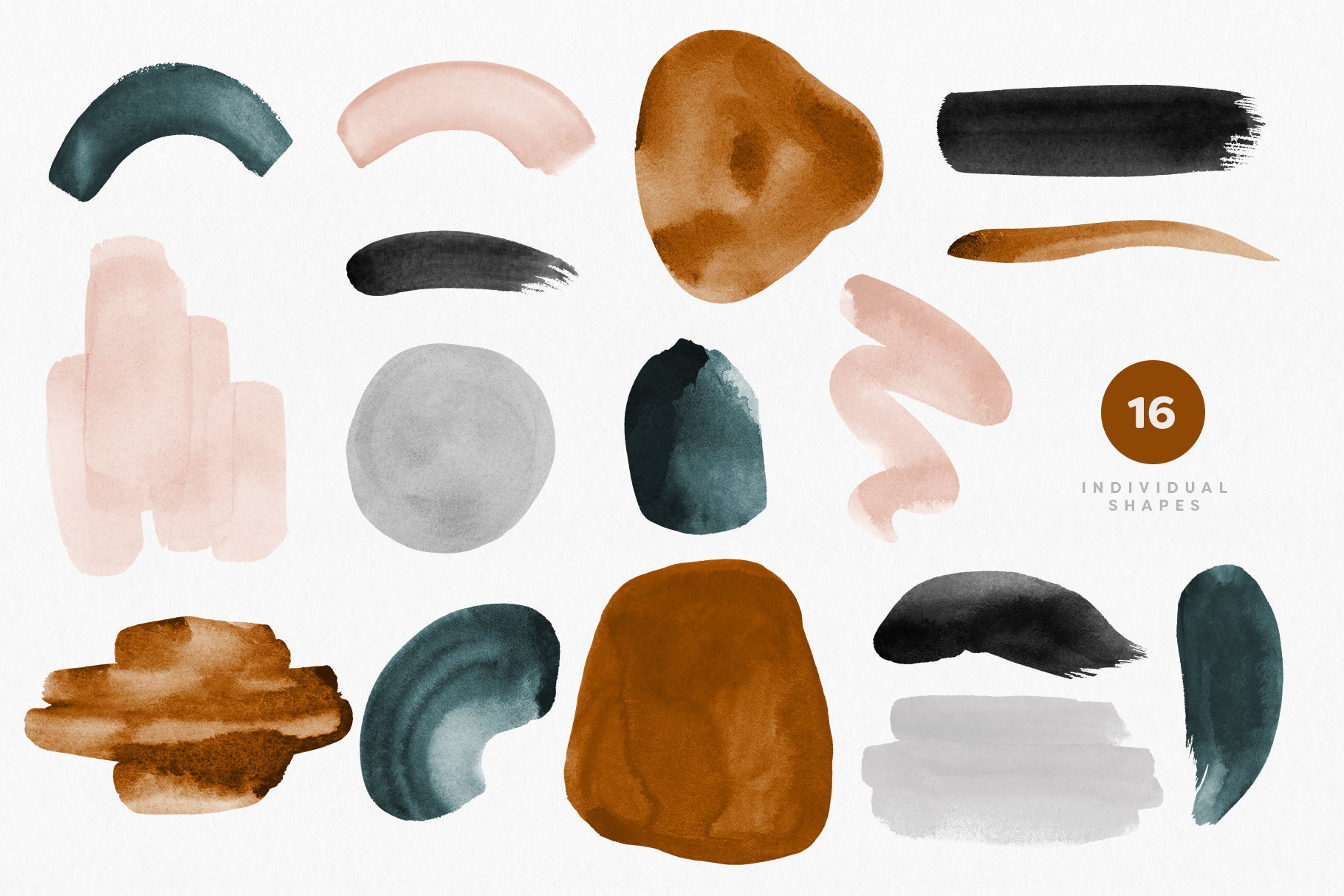watercolor painted shapes