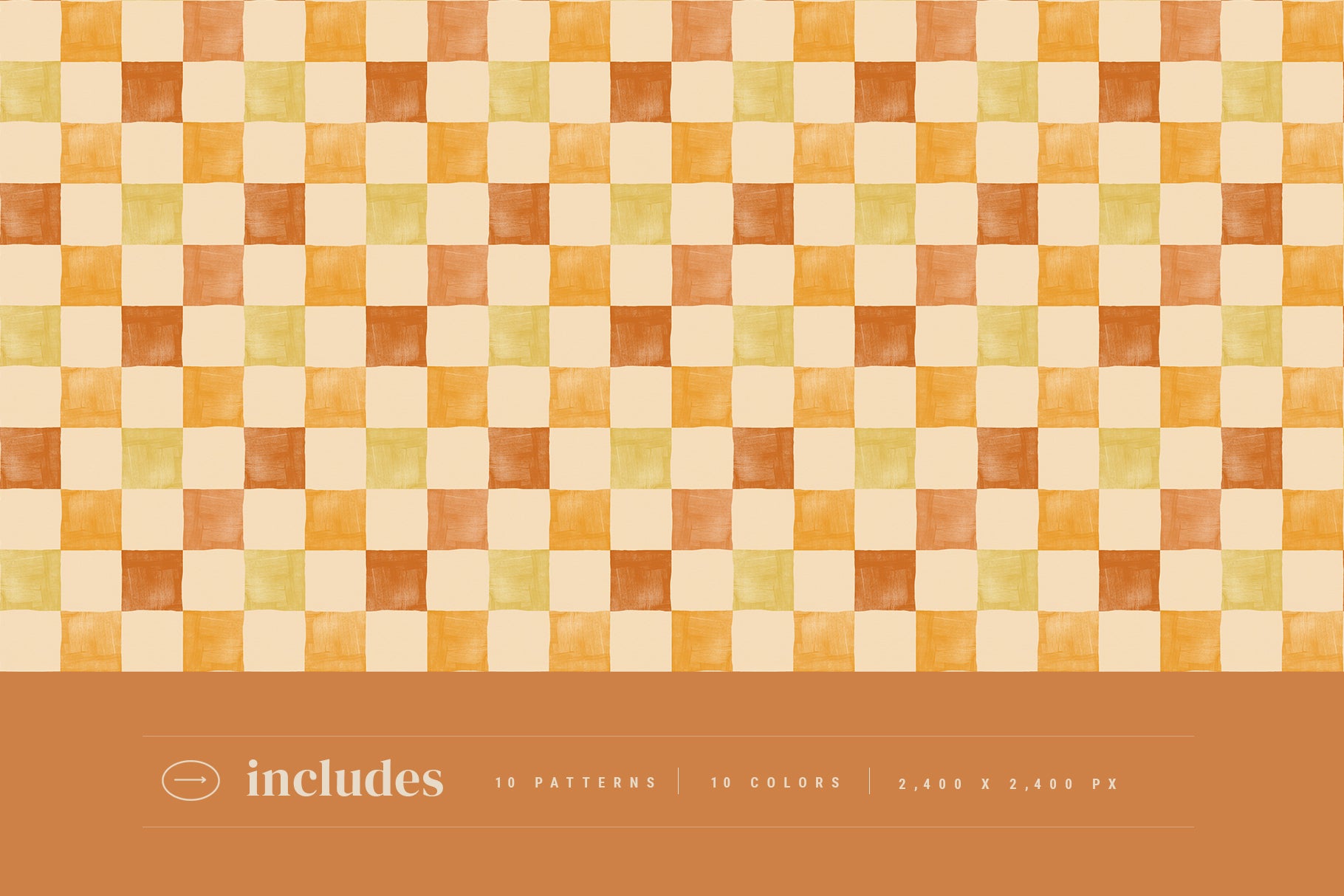 orange red and yellow hand painted checkered pattern design