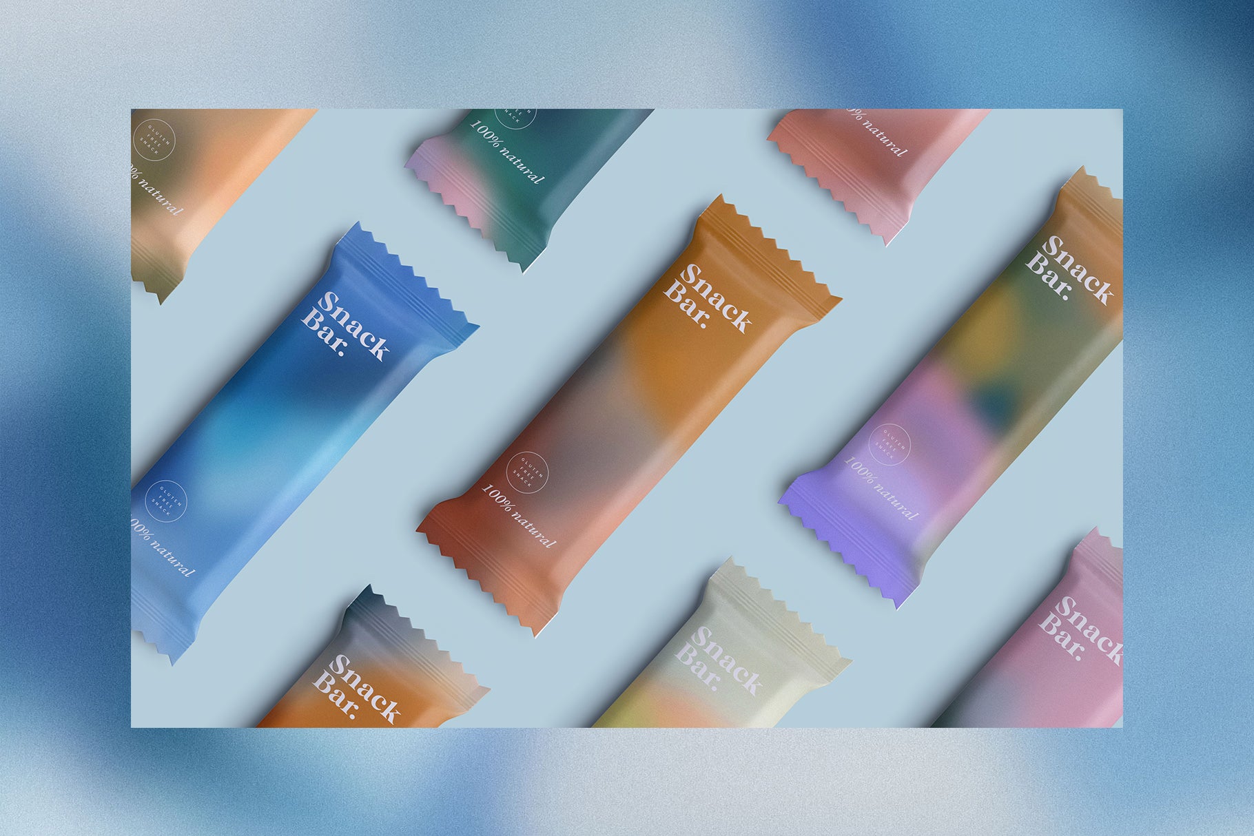 modern packaging design with gradient backgrounds