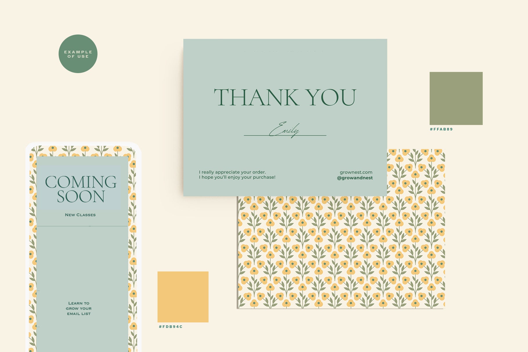 Earthy Floral Patterns, Shapes and Frames