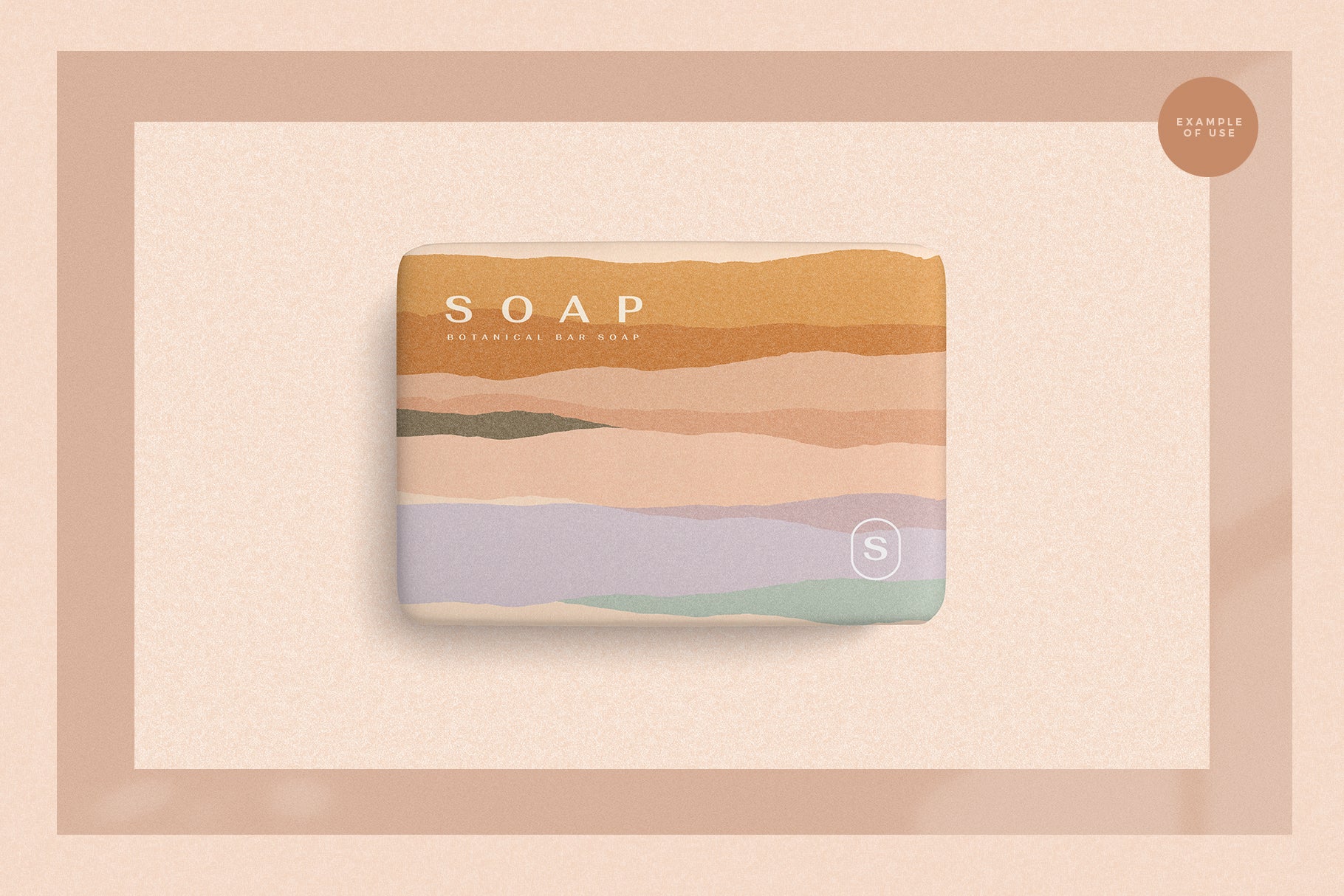 colorful abstract soap packaging with graphic elemnets 