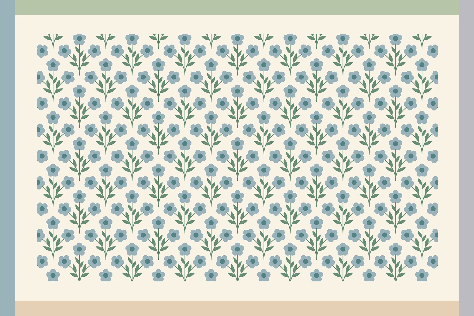 blue seamless floral pattern