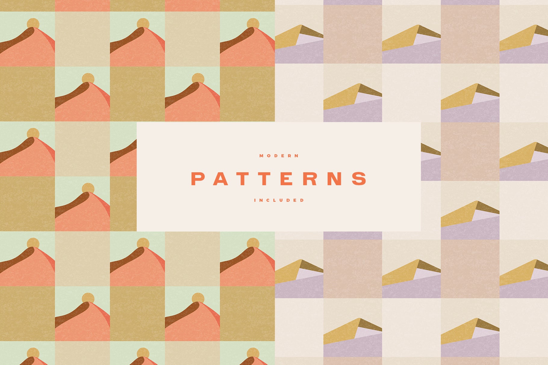 vibrant patterns featuring simple landscape graphic art