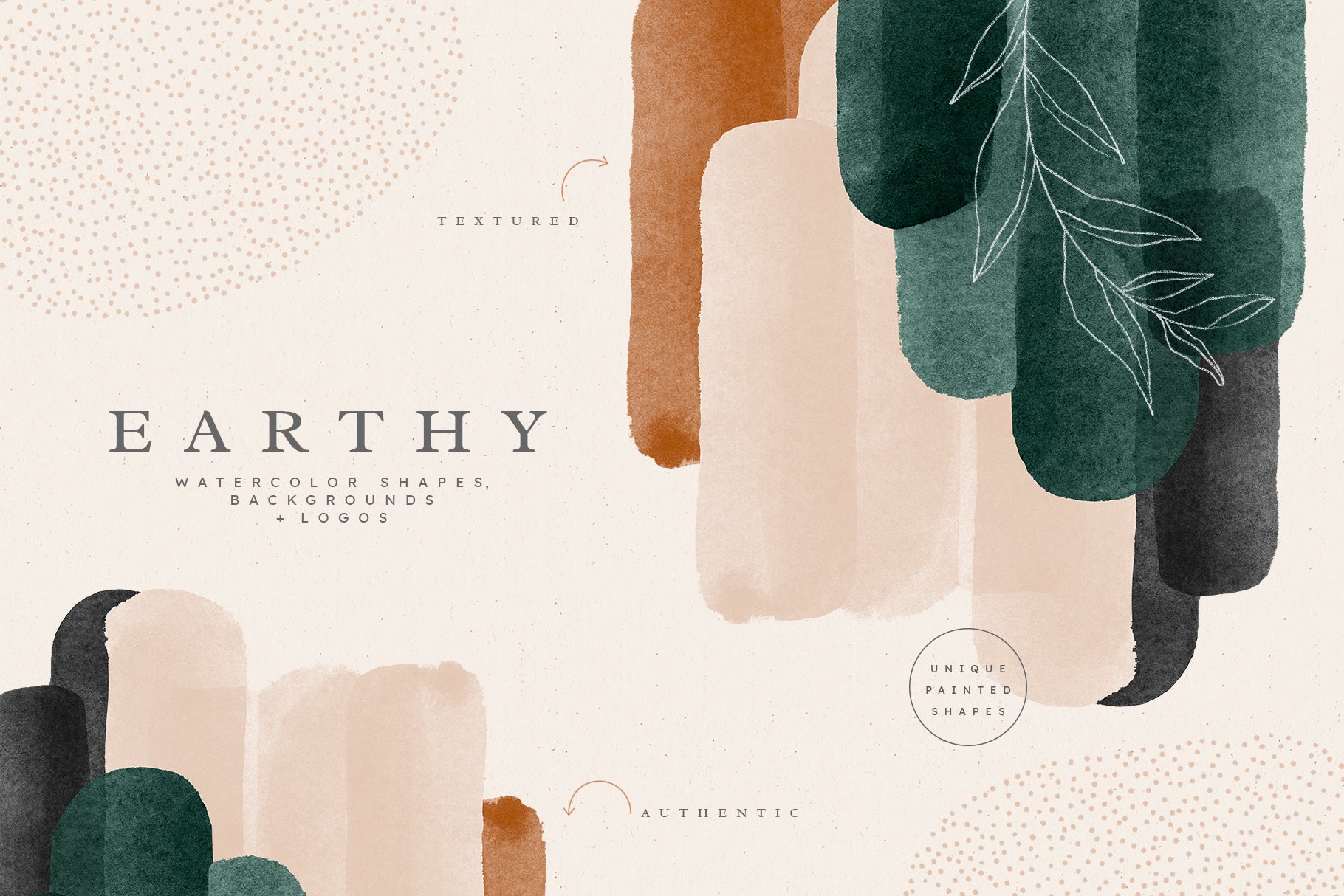 Earthy Abstract Shapes, Backgrounds and Logos – Little Valley Studio