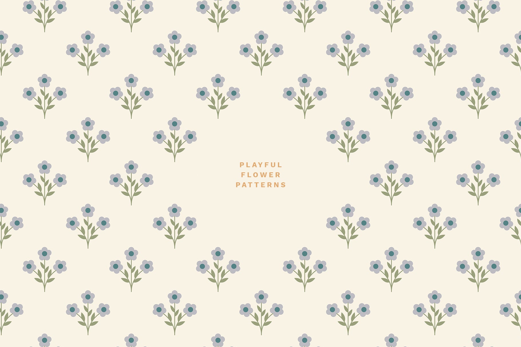 cottage flowers seamless pattern