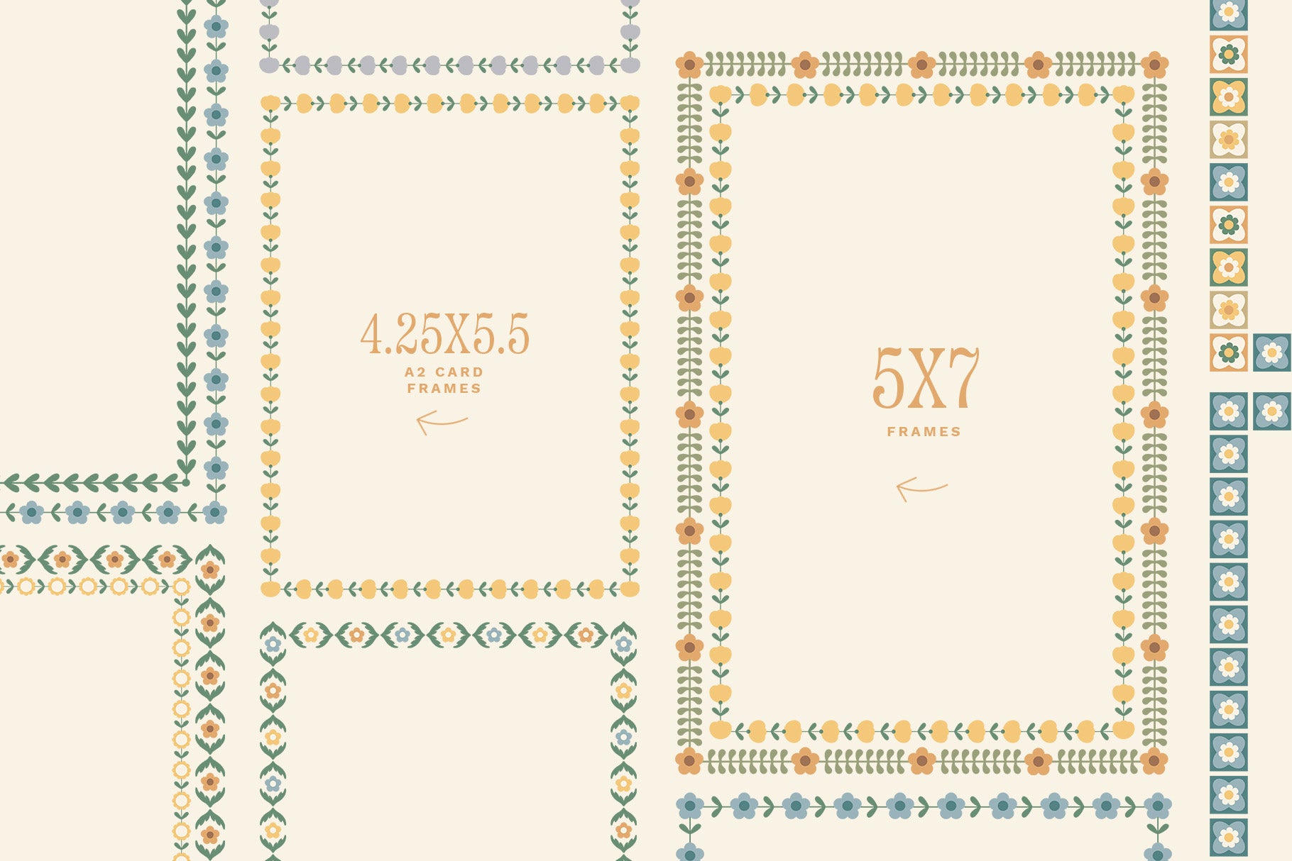 5x7 folk inspired borders and frames