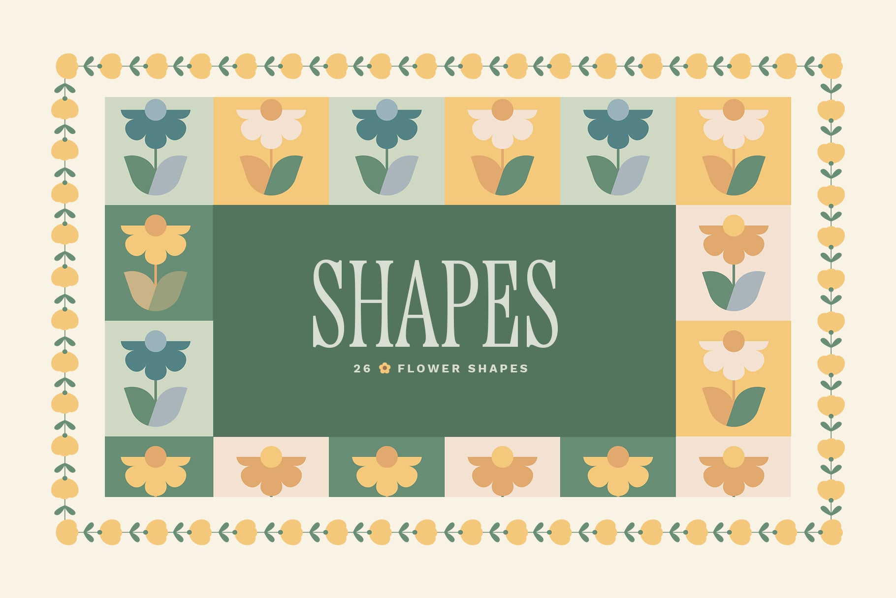 modern geometric flowers graphic design elements png files