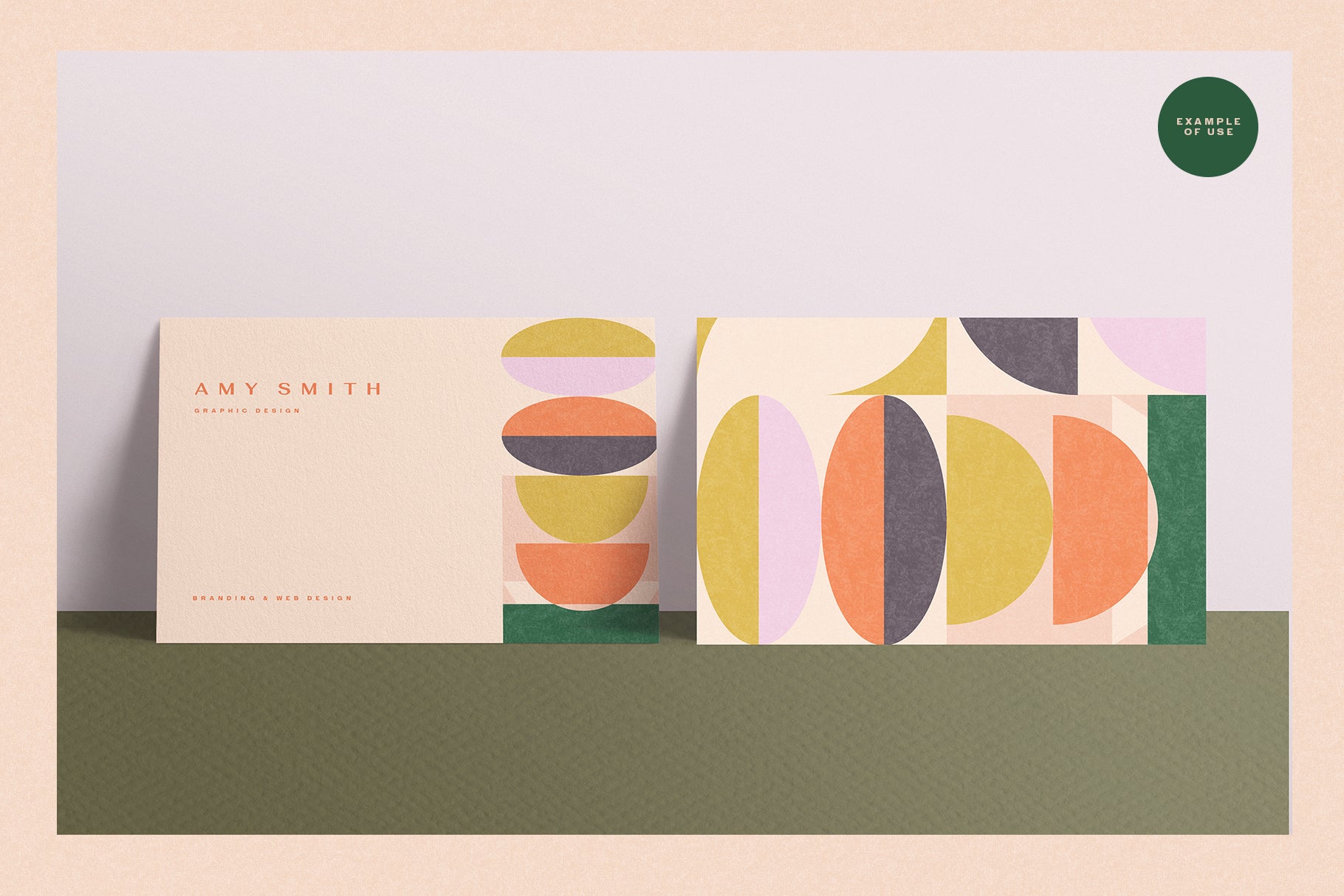 business card design with geometric graphic elements