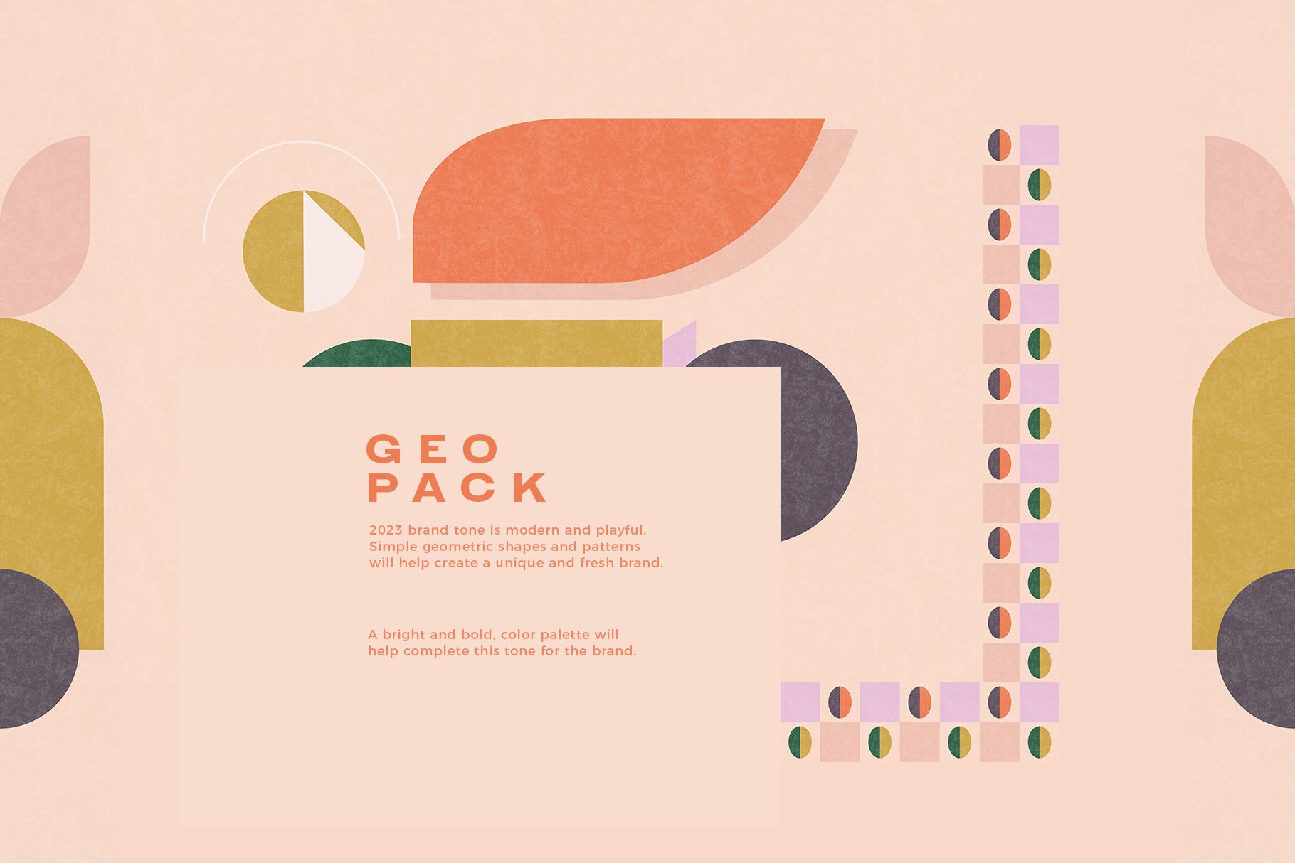 colorful geometric graphic shapes with title text in the center