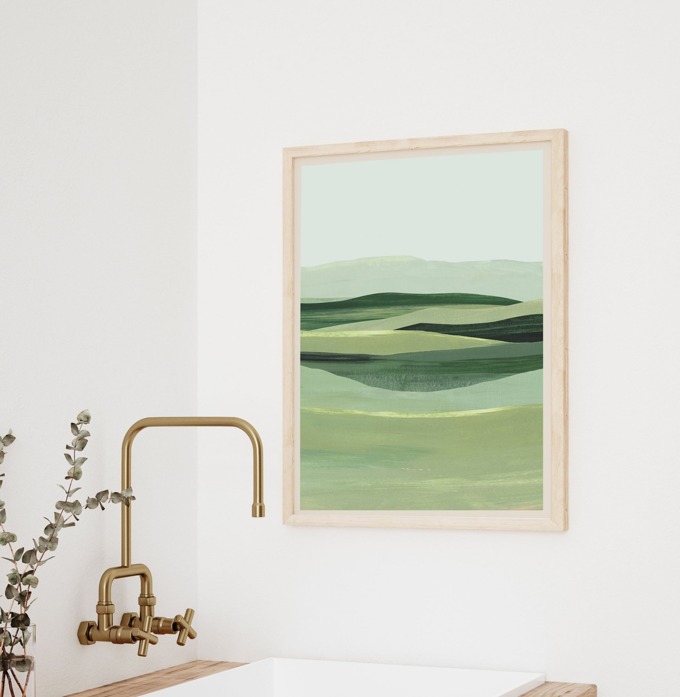 hand-painted acrylic artwork of country landscape 