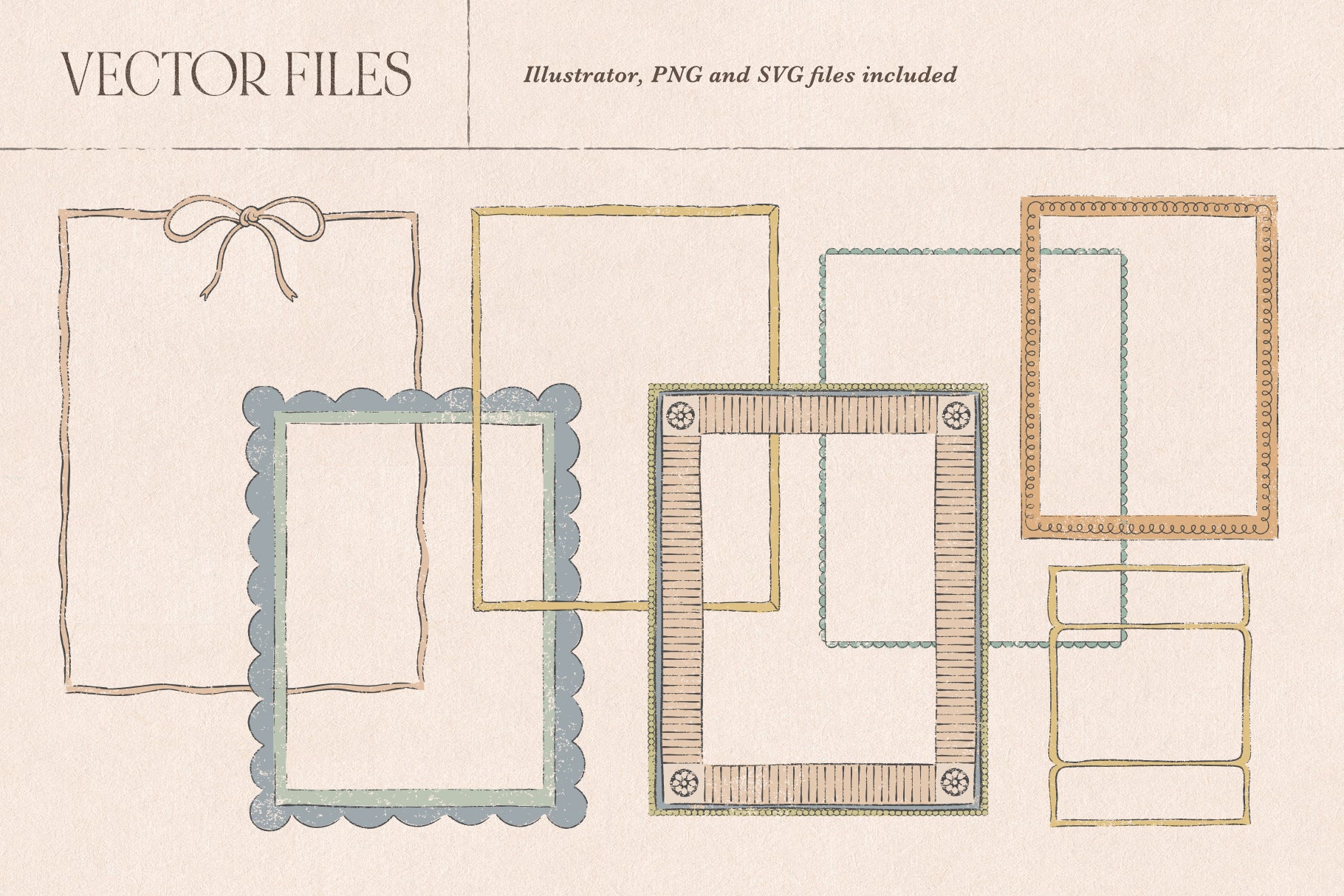 Whimsical doodle style frames 