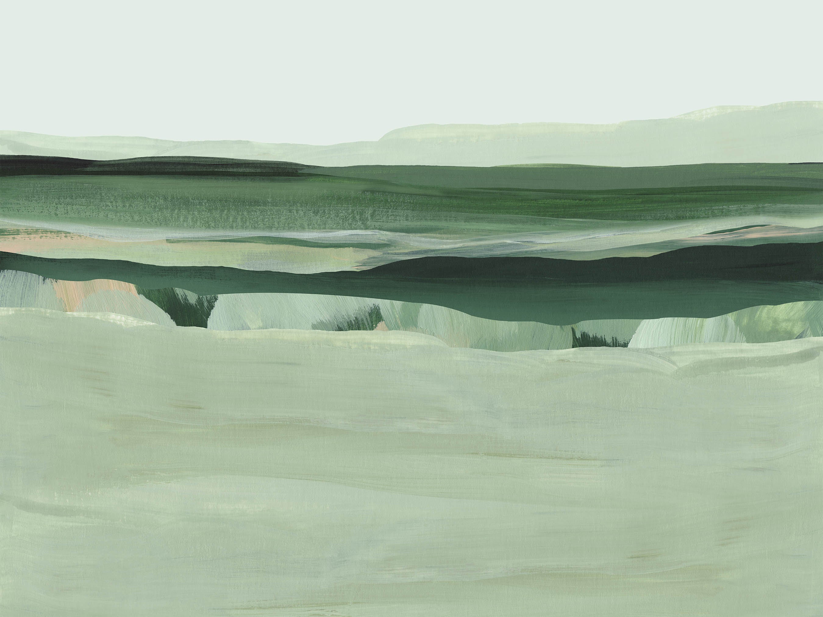 green landscape print