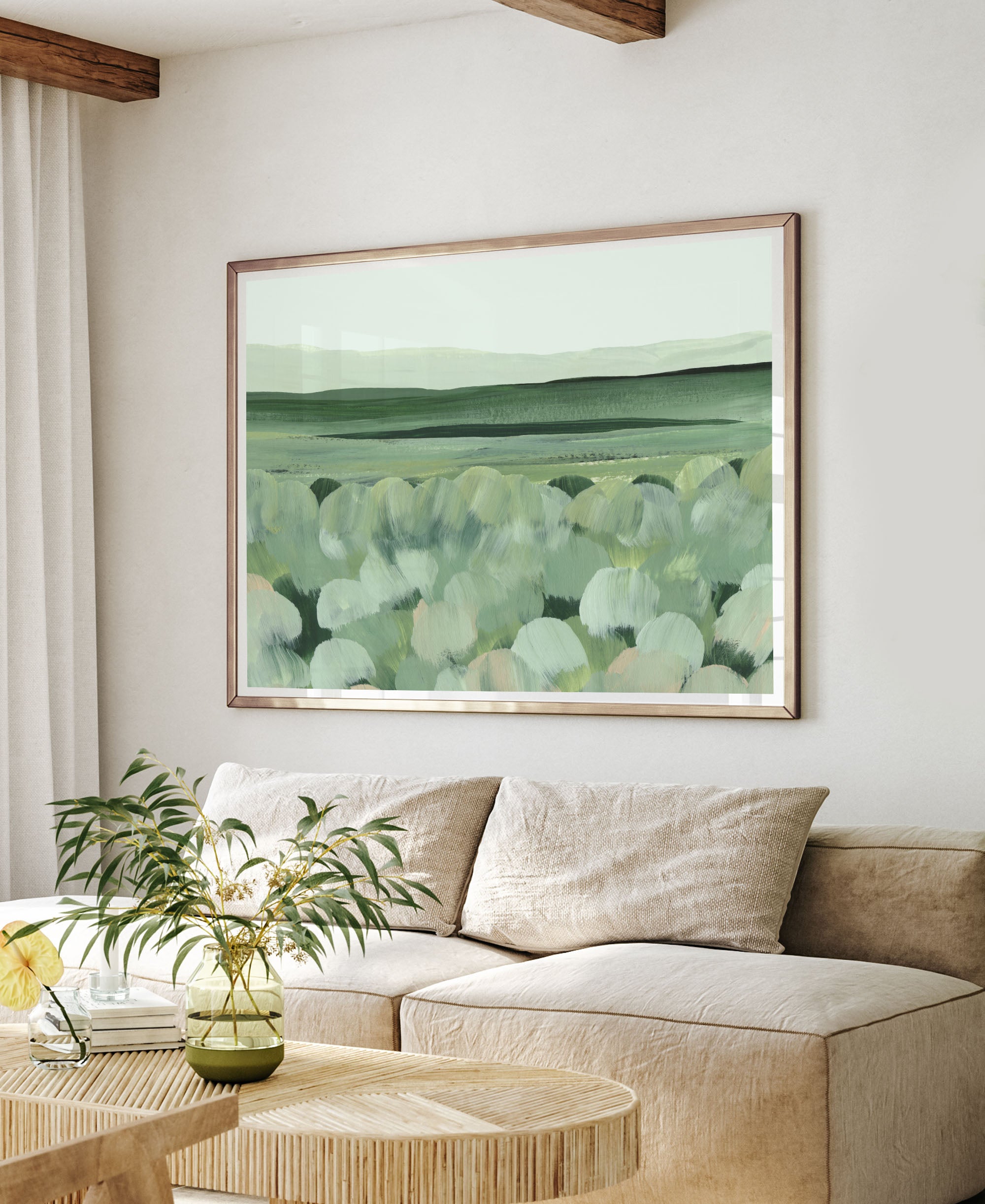 green modern landscape art