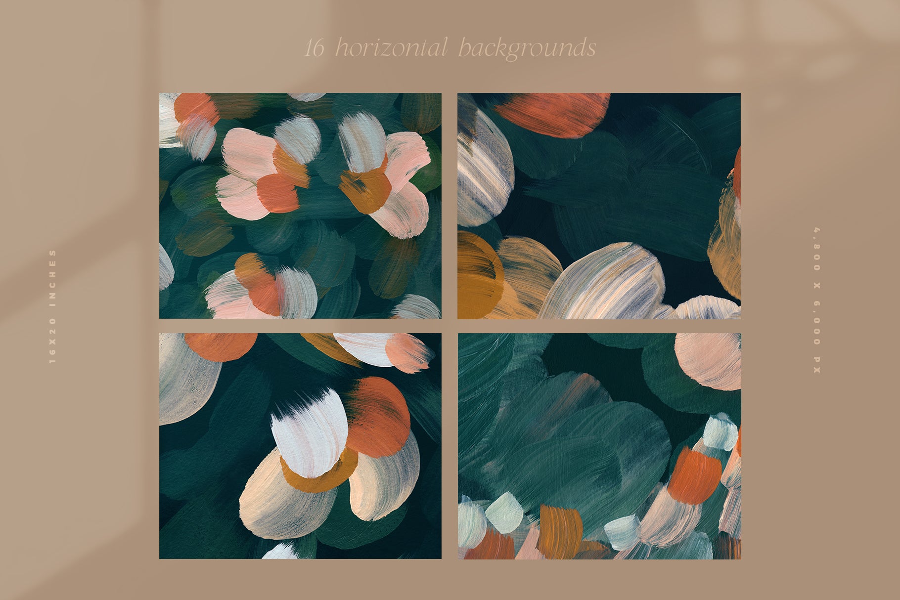 four painted acrylic backgrounds