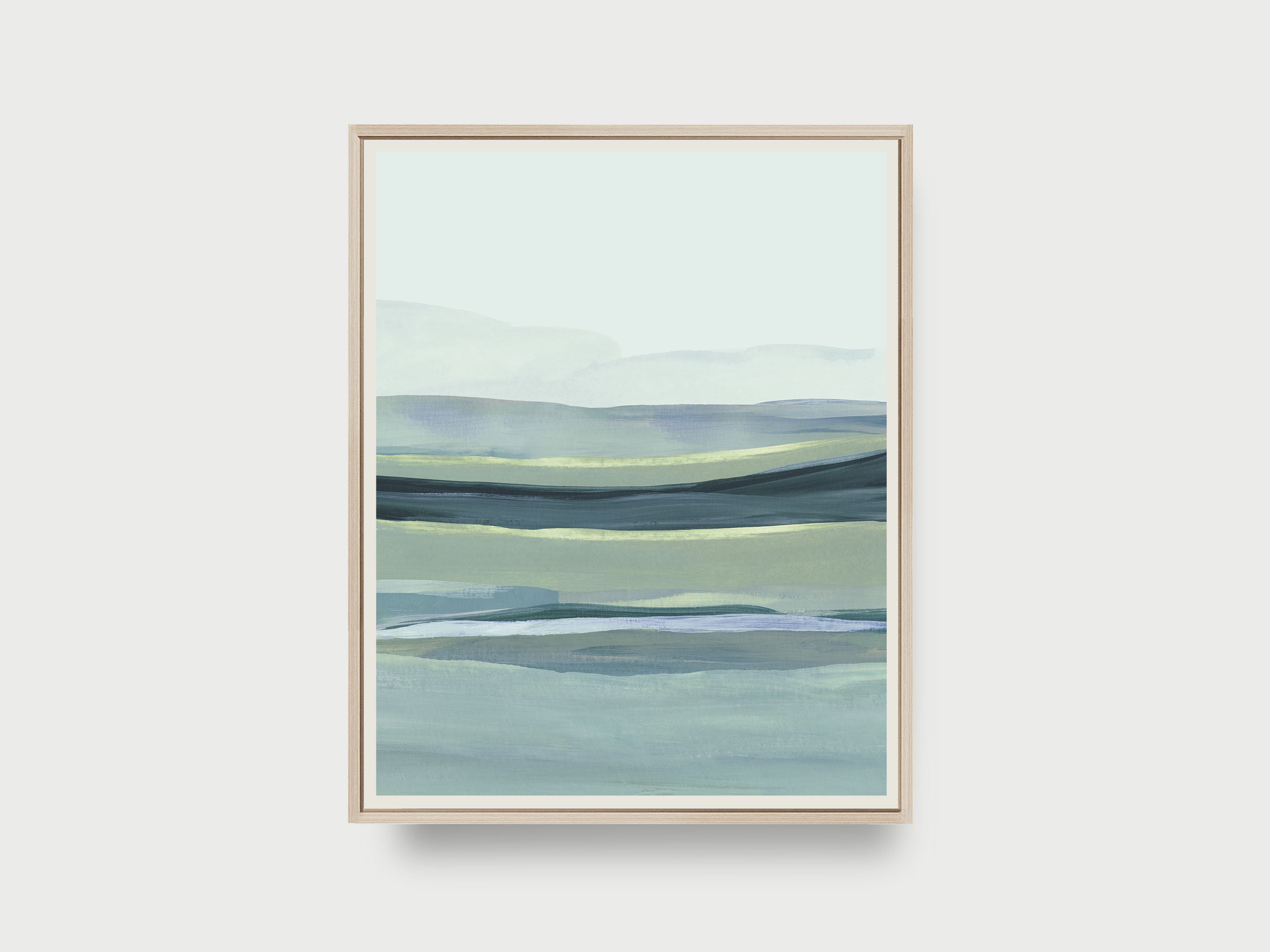 minimal ocean acrylic fine art print with blue and green shades