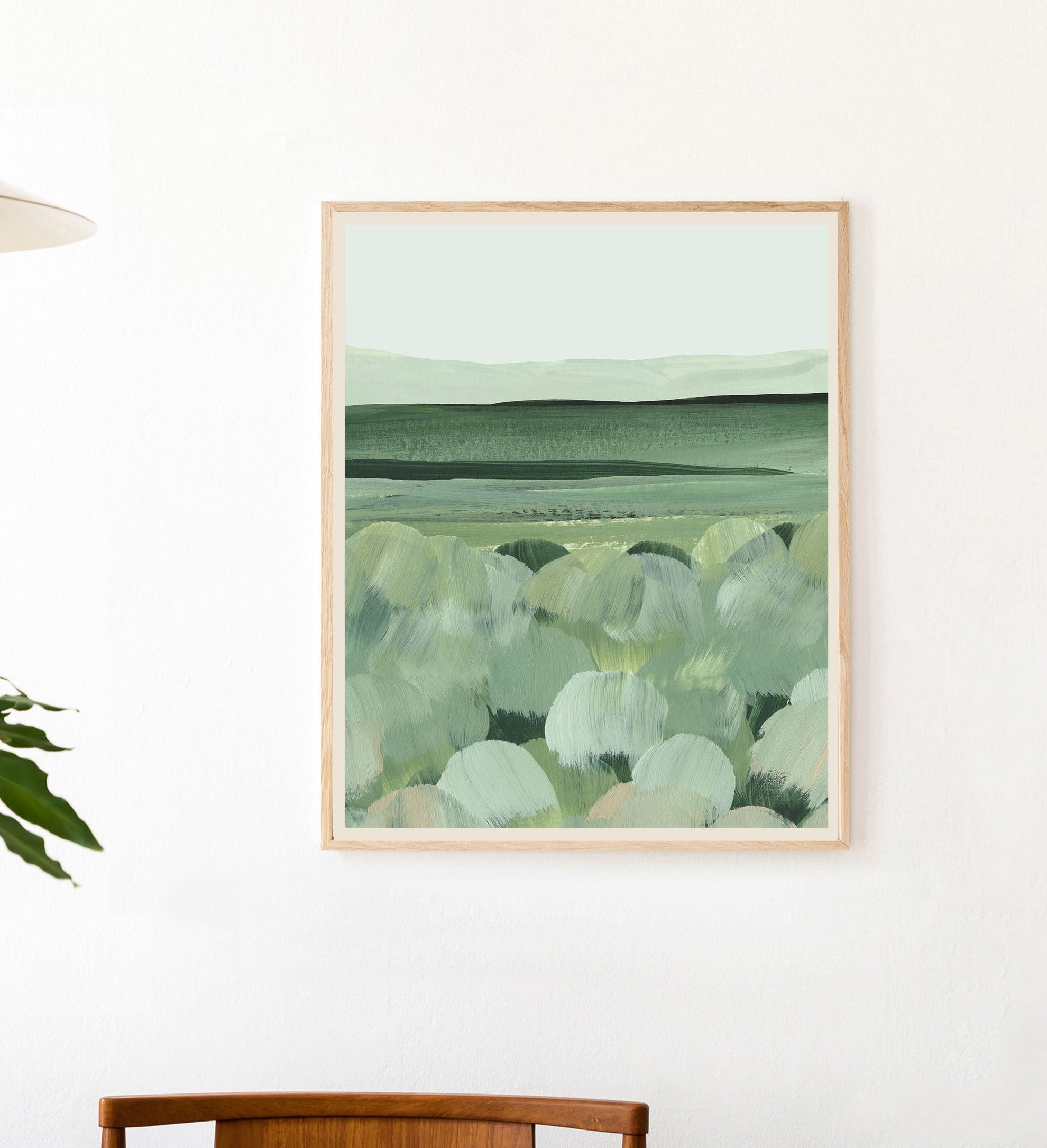 green abstract country view fine art print