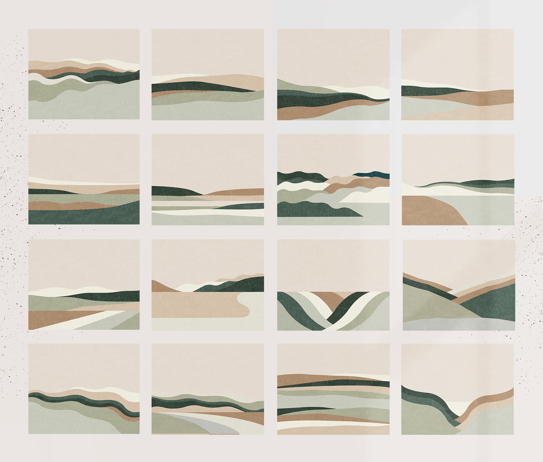 earthy landscape illustration graphic elements