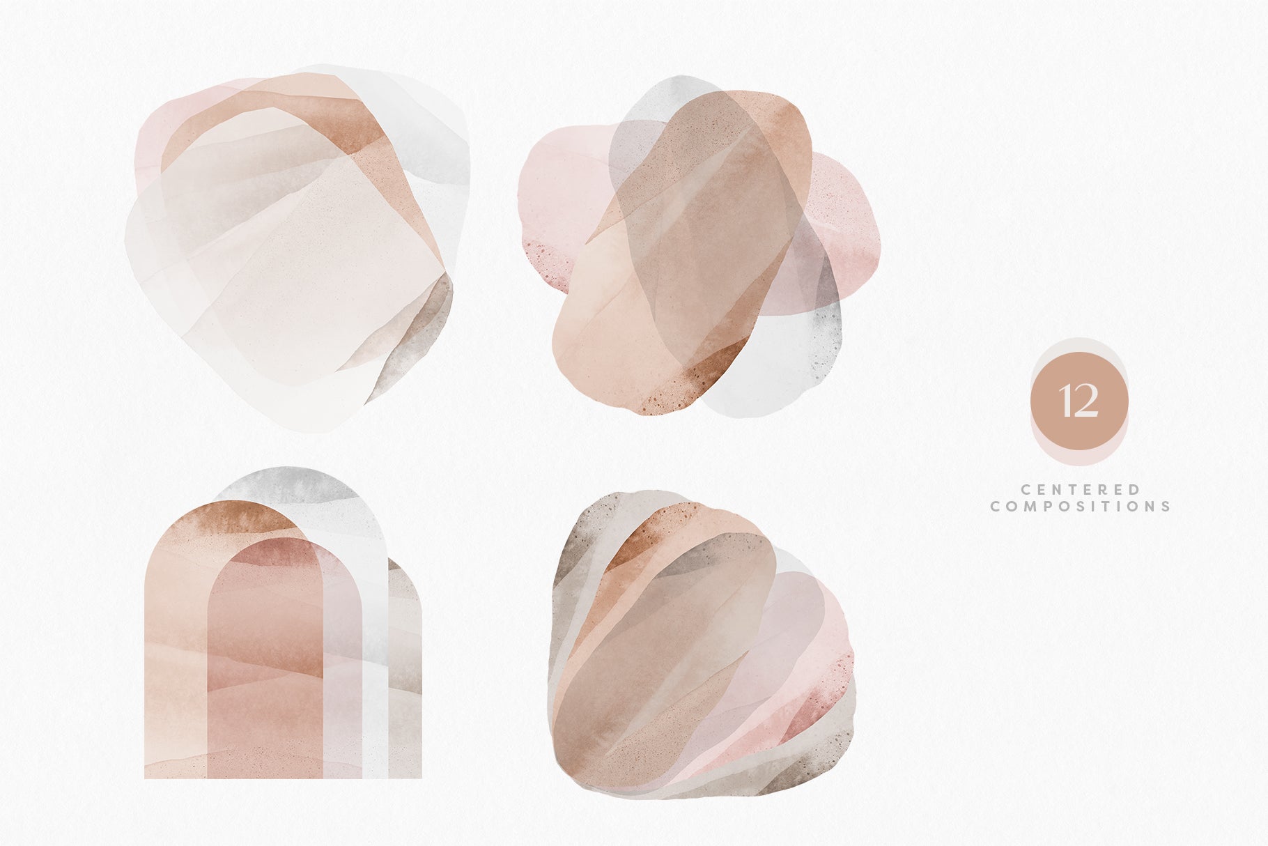 neutral shapes clusters png graphic assets