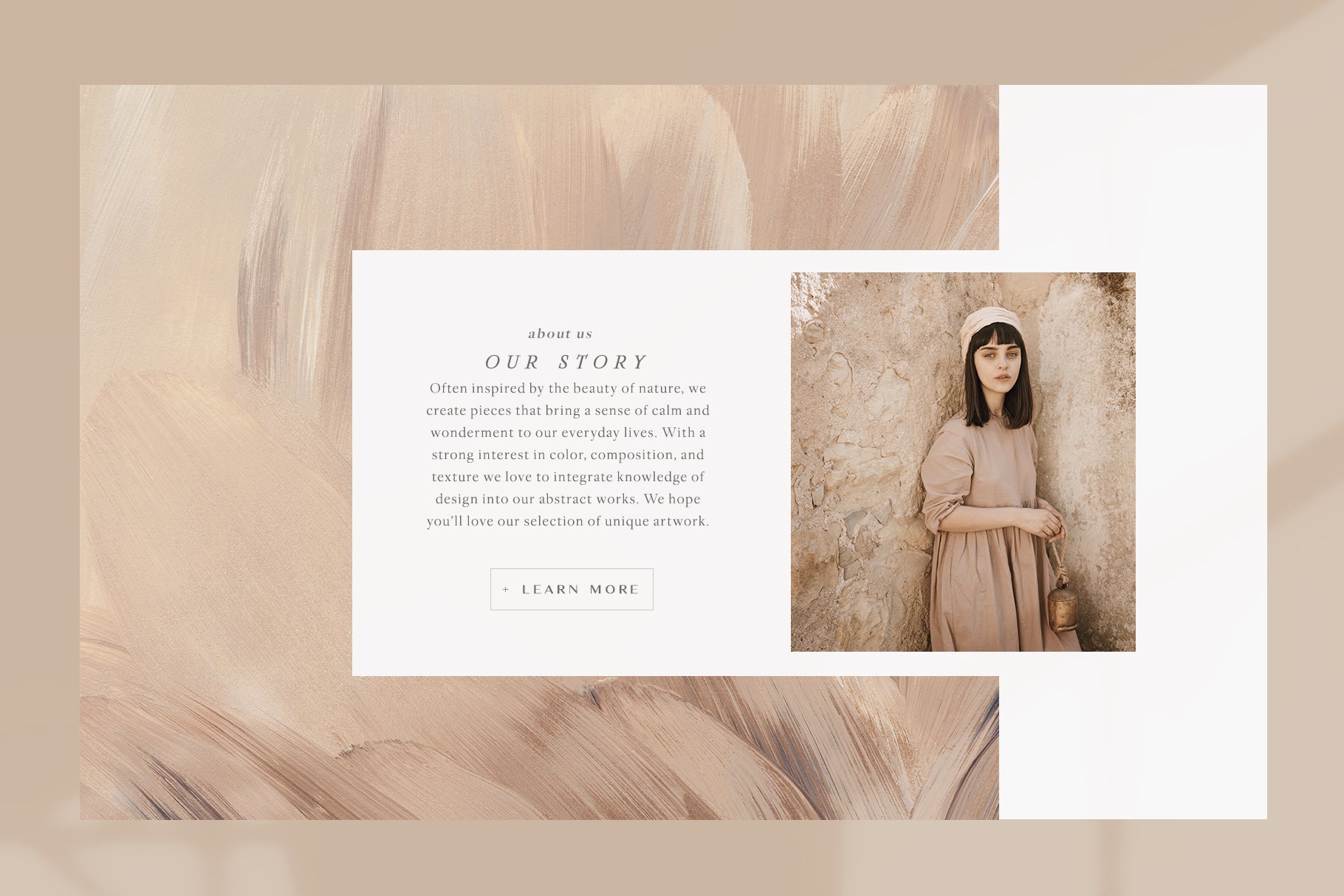 neutral hand painted artistic texture web design example