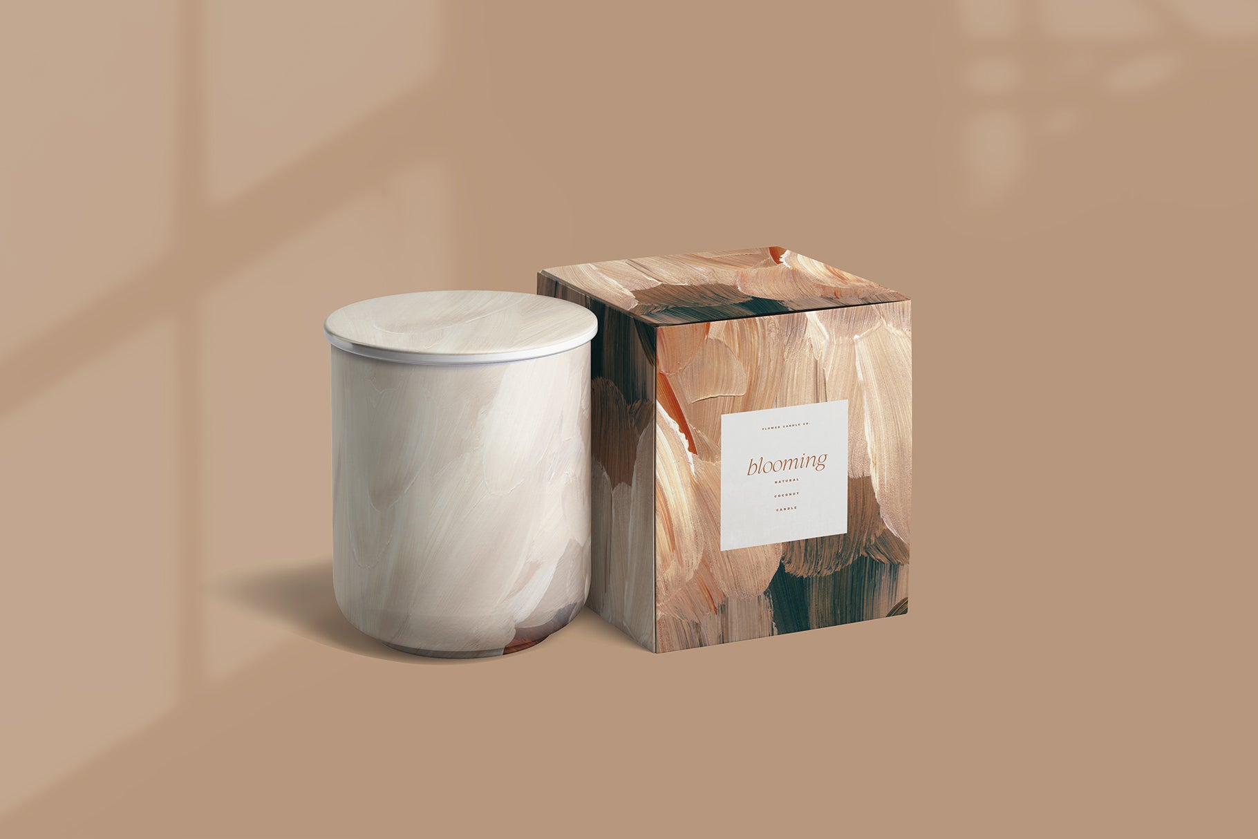elegant candle packaging design with artistic elements