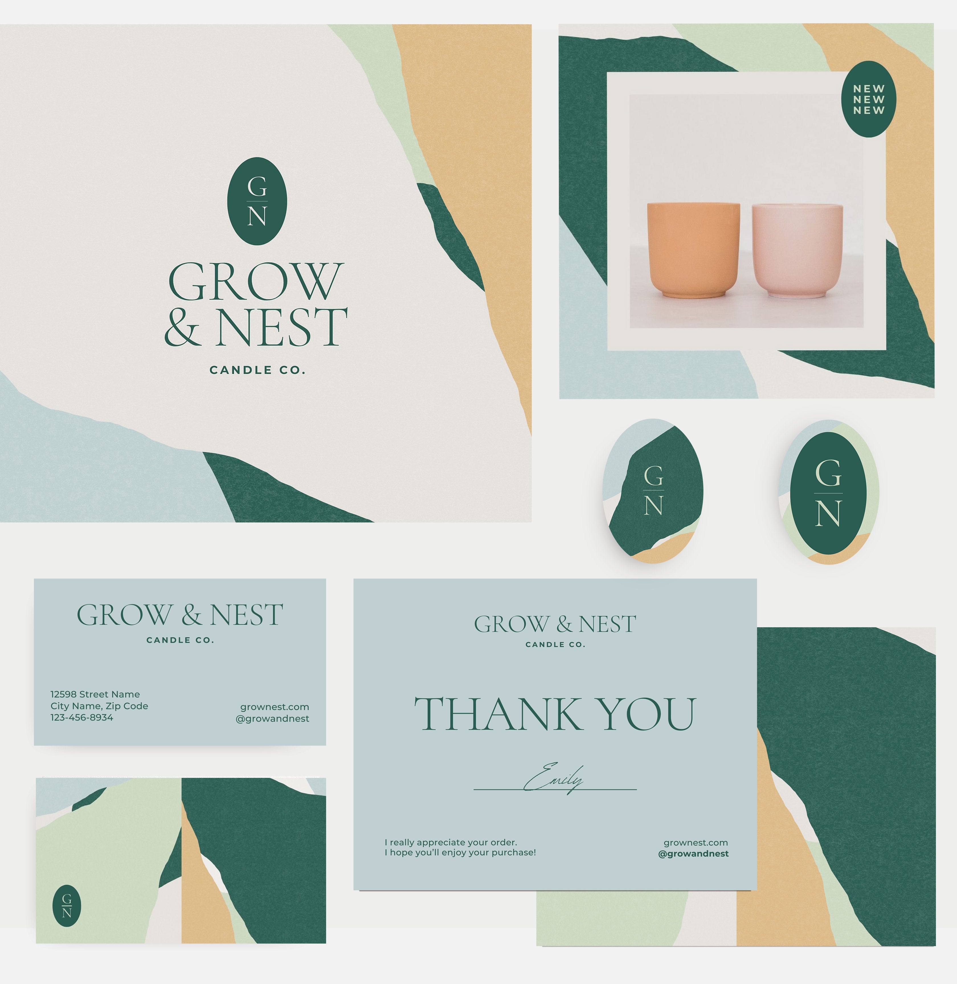 Editable Premade Brand Kit—Grow &amp; Nest