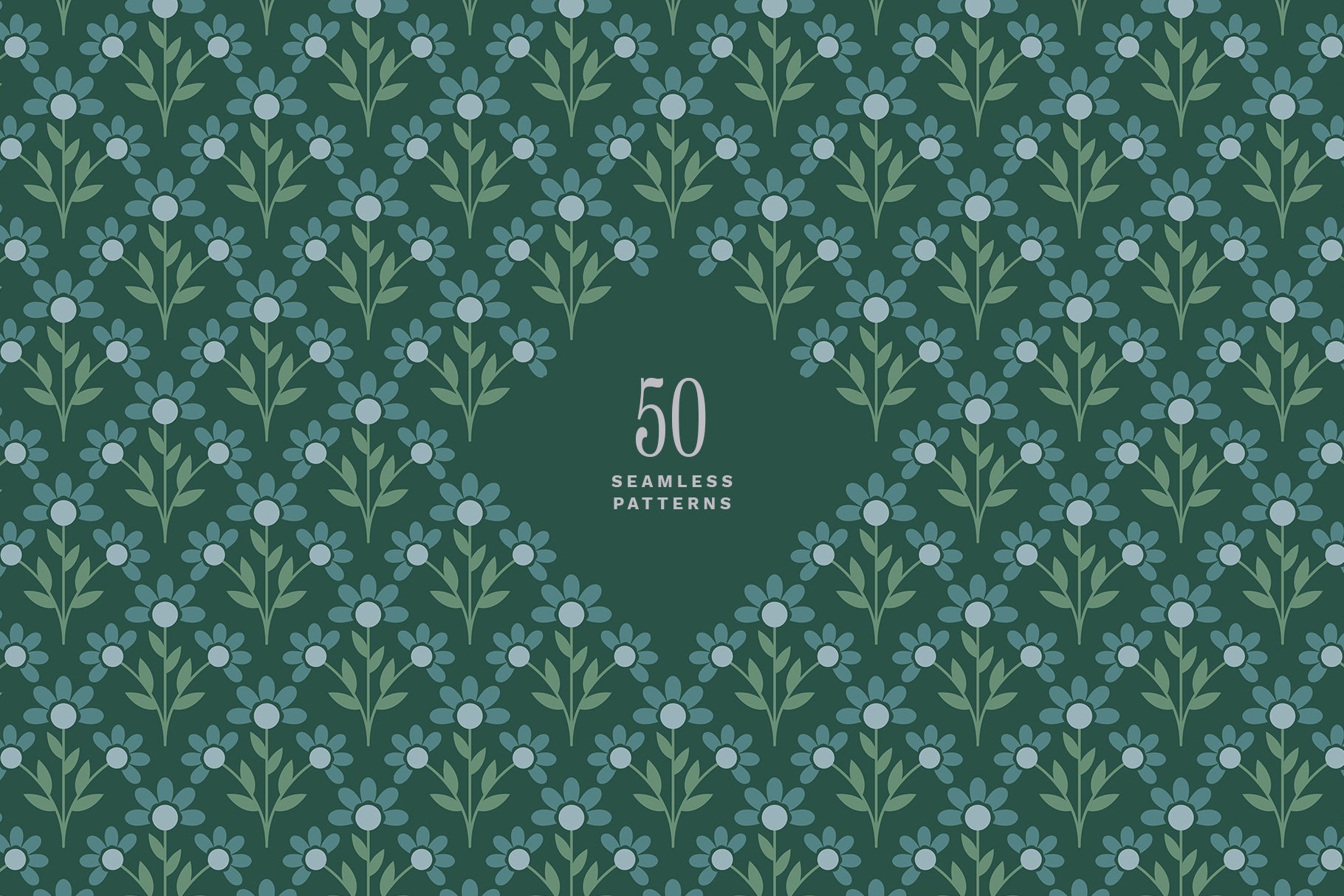 dark blue elegant floral pattern for wallpaper