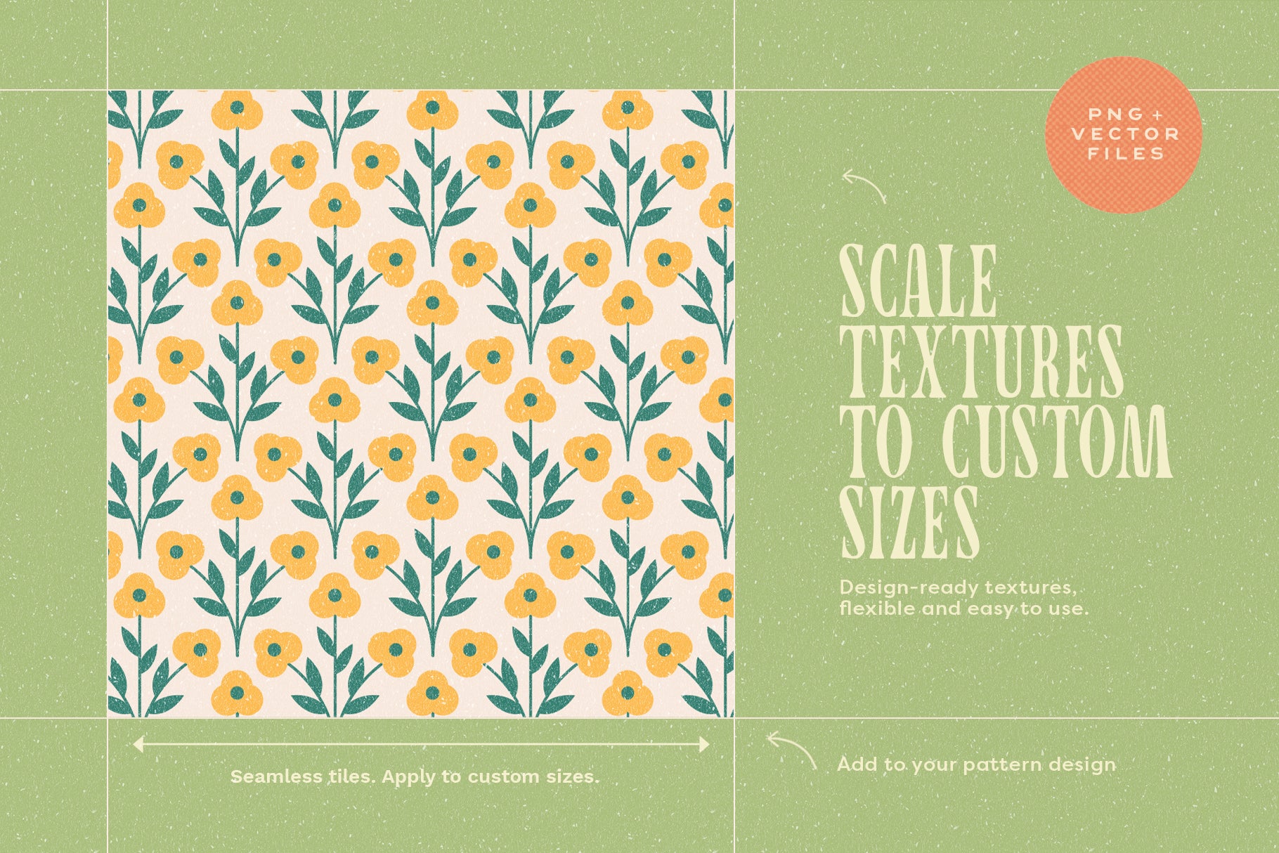 Floral pattern design with subtle cute texture on top