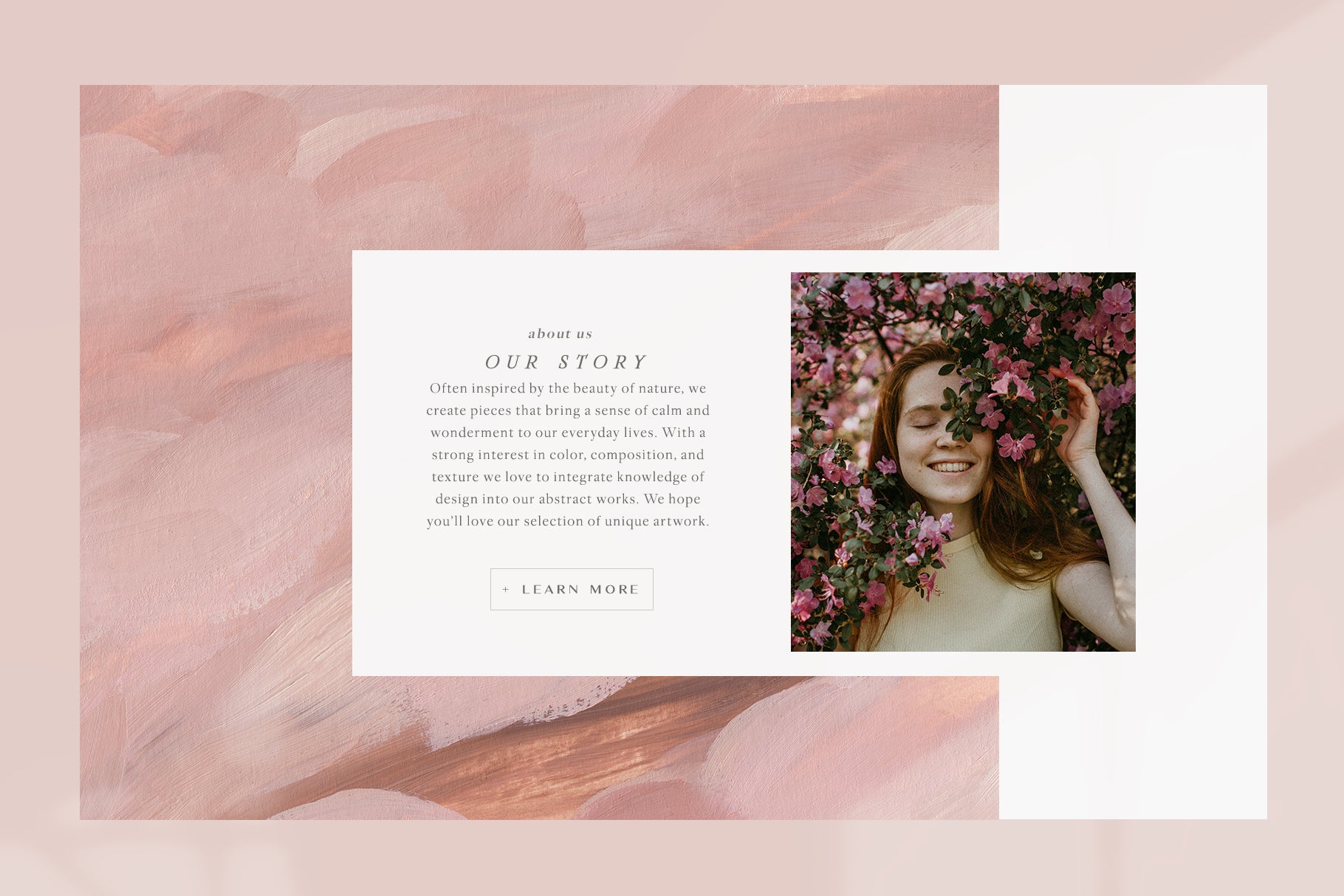 artistic website design with painted texture